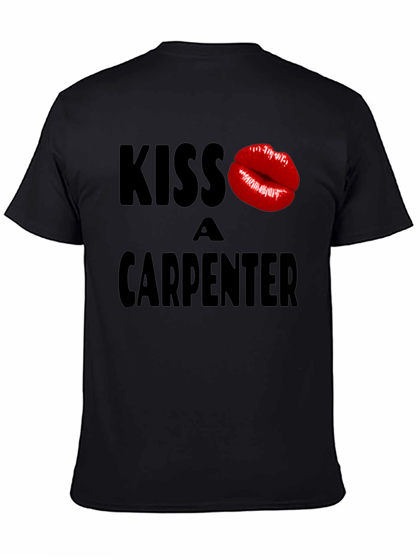 Black Kiss a Carpenter Graphic T-Shirt - Novelty Crew Neck Tee view 4