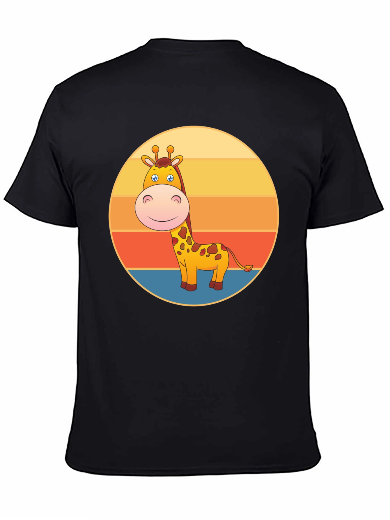 Black Giraffe Sunset Graphic Tee - Fun Animal T-Shirt view 4