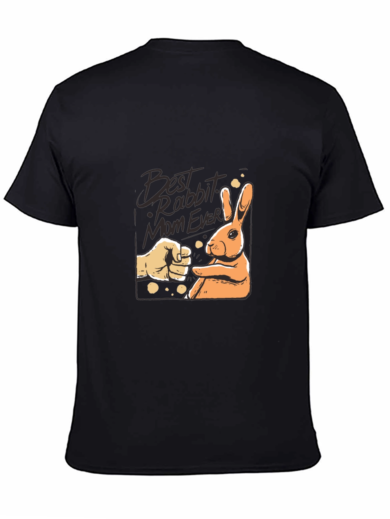 Black Best Rabbit Mom Ever T-Shirt view 4