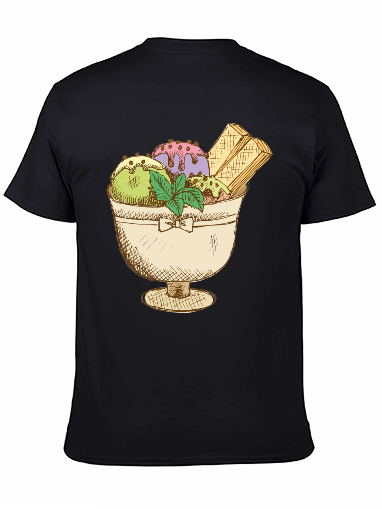 Black Ice Cream Sundae Graphic Tee view 4