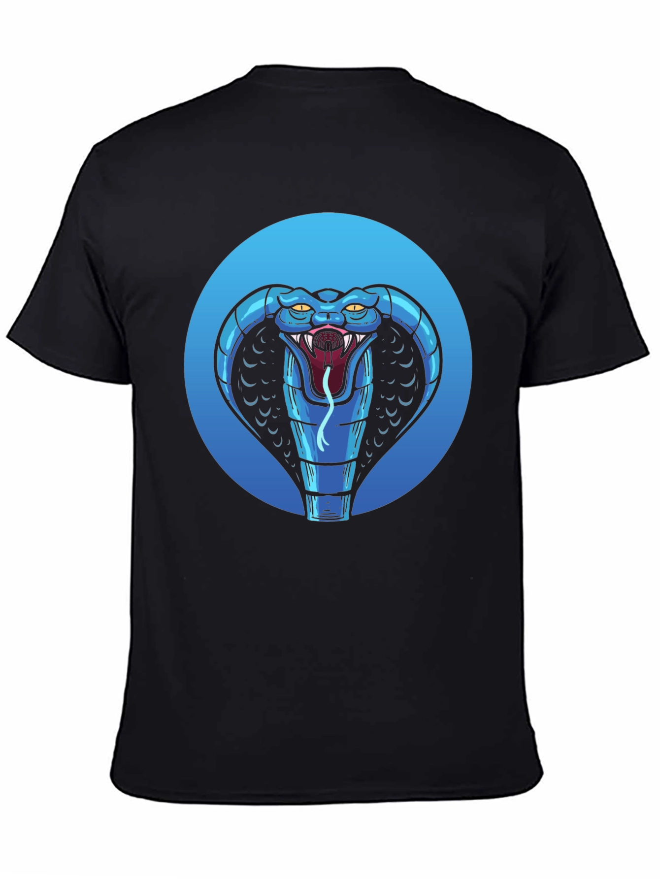 Black Blue Cobra Graphic Black T-Shirt view 4