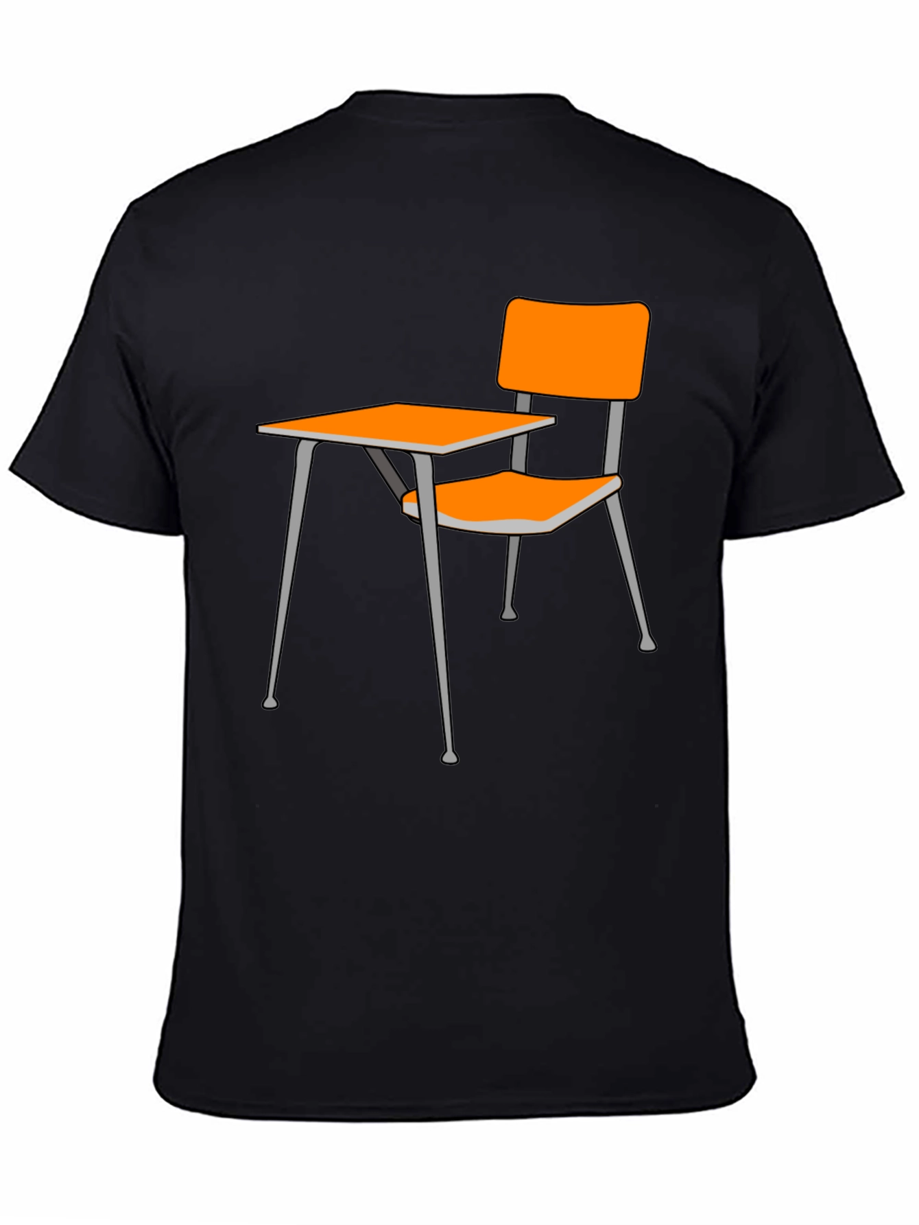 Black Novelty School Desk Graphic Tee - Black view 4