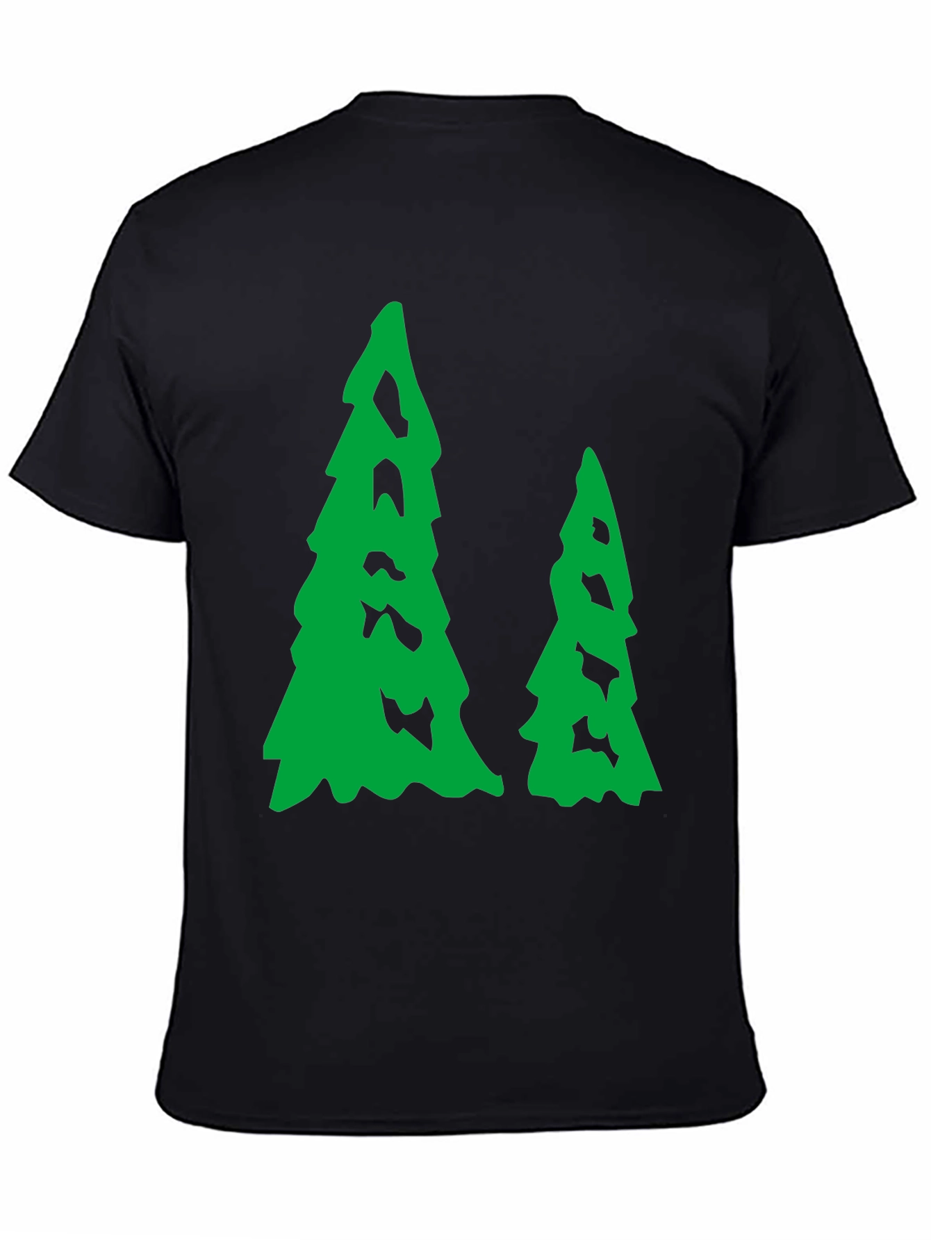Black Evergreen Trees Black T-Shirt view 4