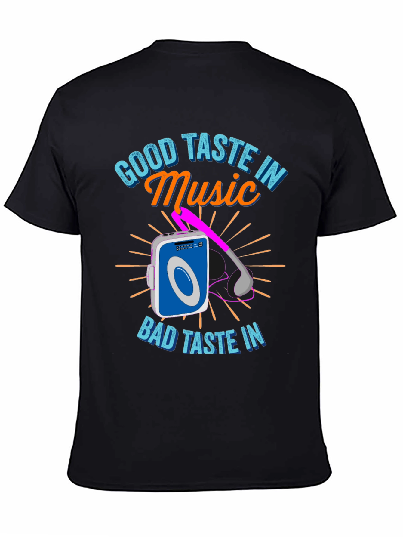 Black Good Taste in Music T-Shirt view 4