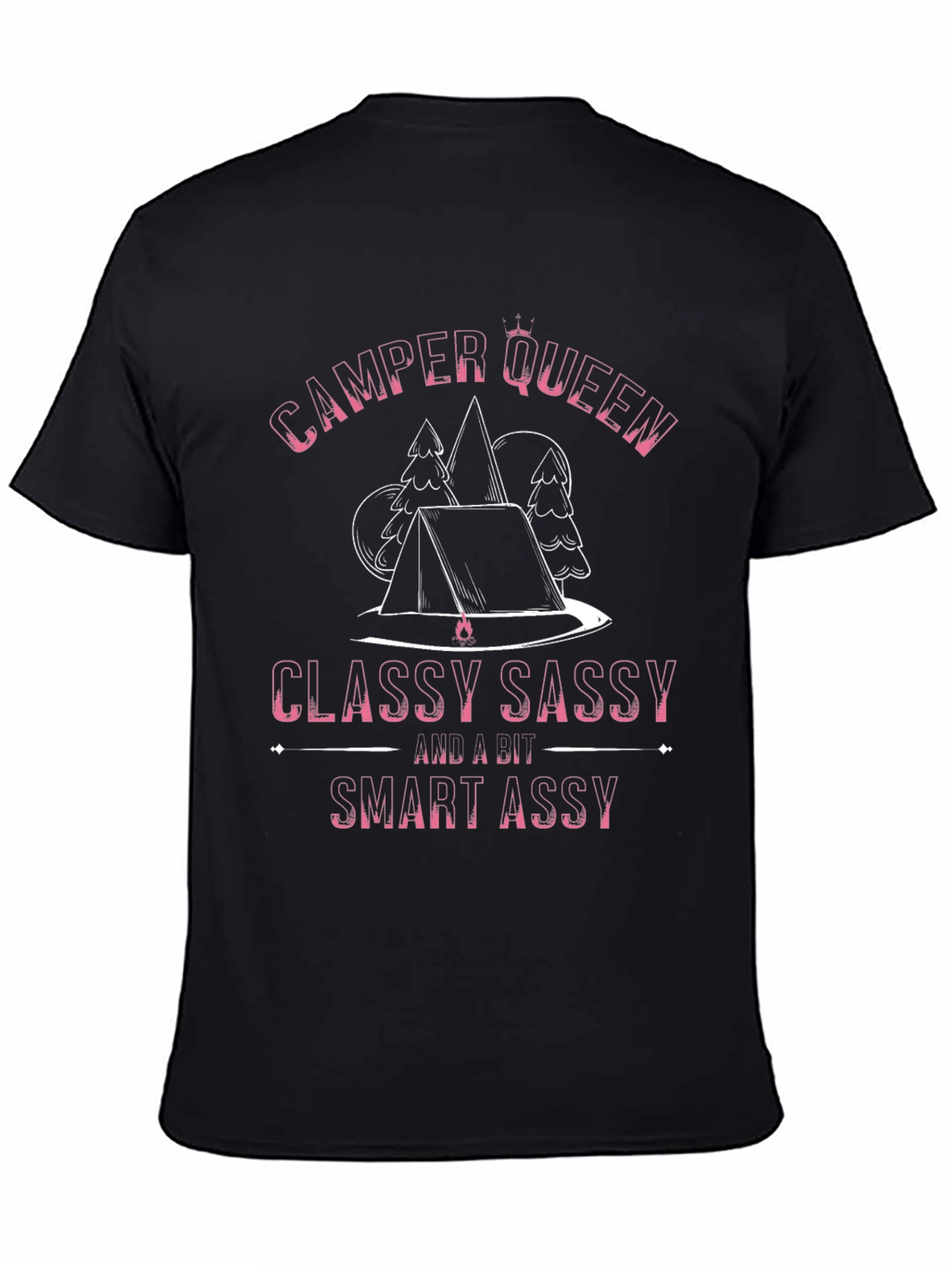 Black Camper Queen Black T-Shirt - Classy Sassy Smart Assy view 4