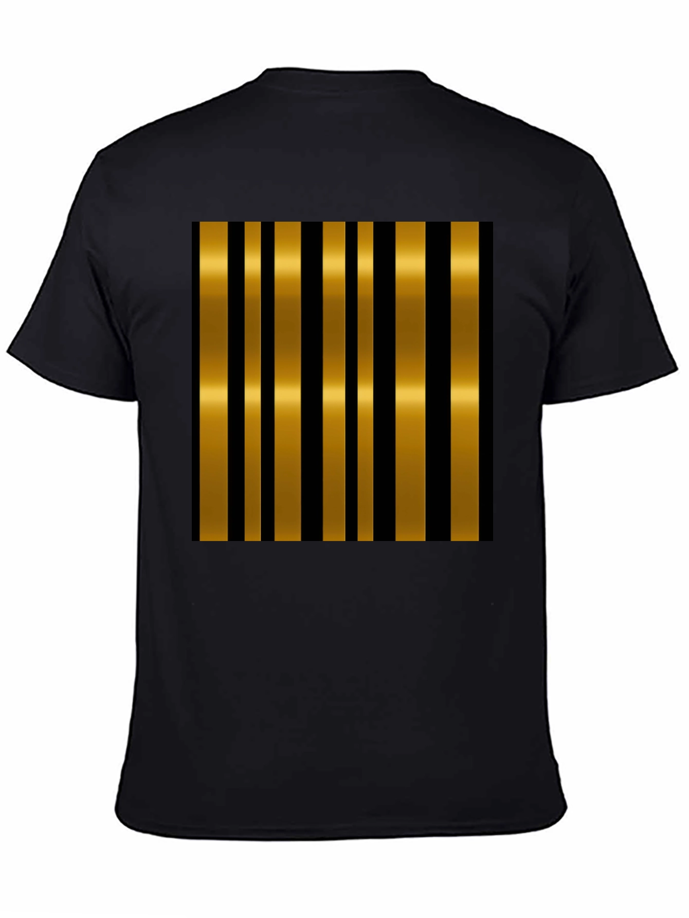 Black Striped Gold & Black Stylish T-Shirt view 4