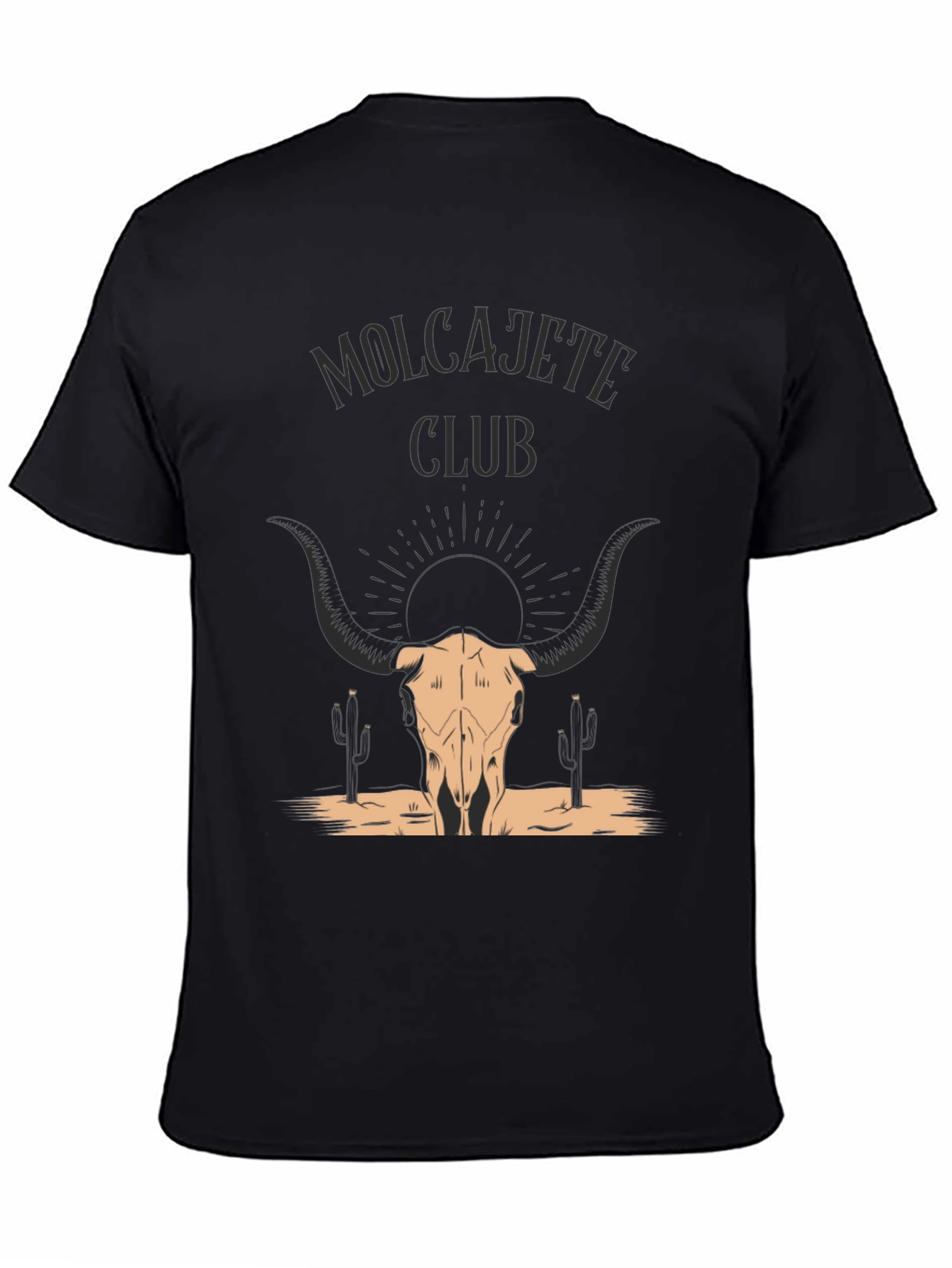 Black Molcajete Club Bull Skull Graphic Tee view 4