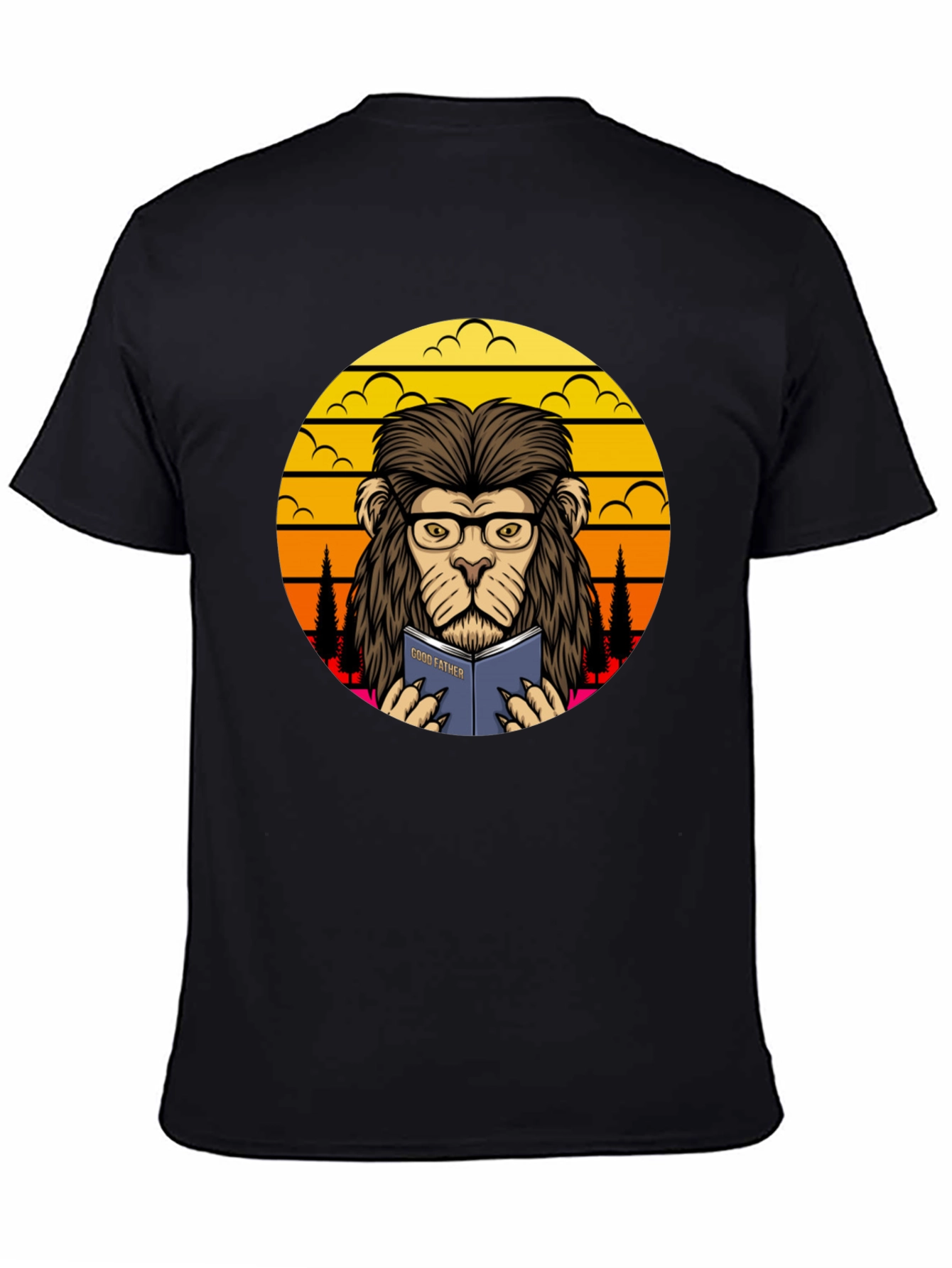 Black Lion Godfather Book T-Shirt view 4