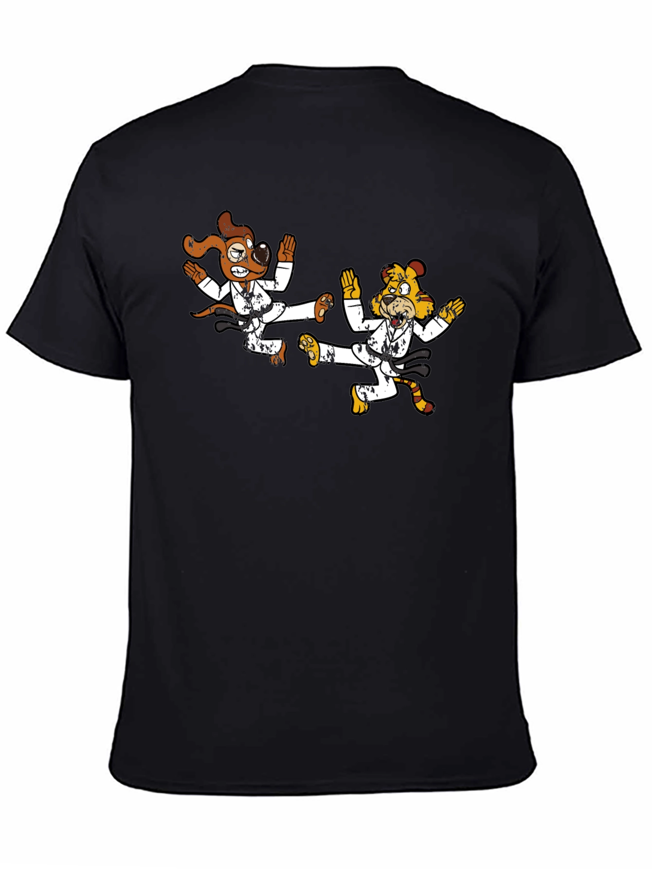 Black Karate Animals Black T-Shirt view 4