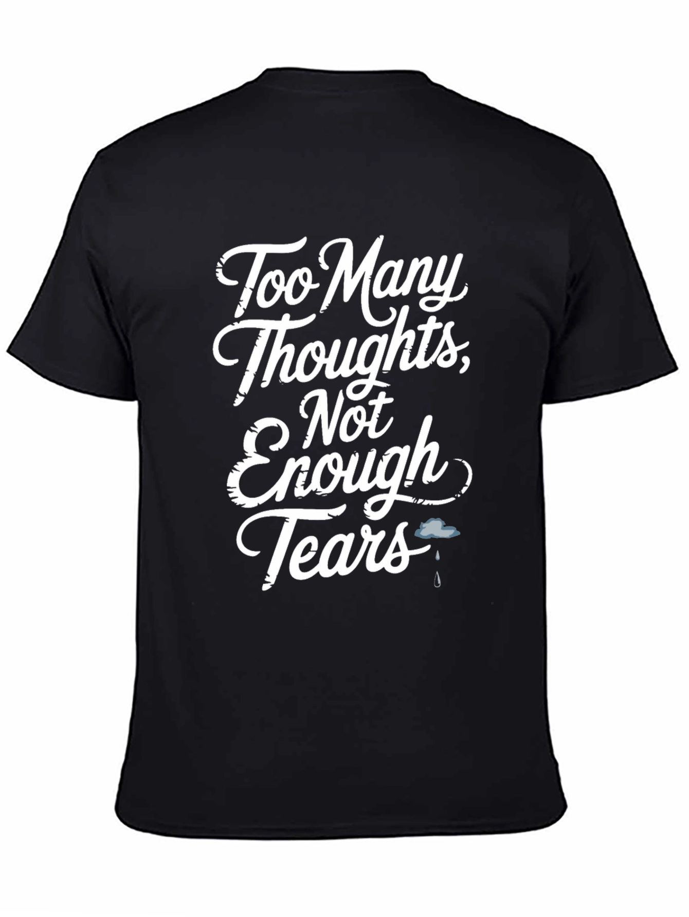 Black Too Many Thoughts Graphic T-Shirt view 4