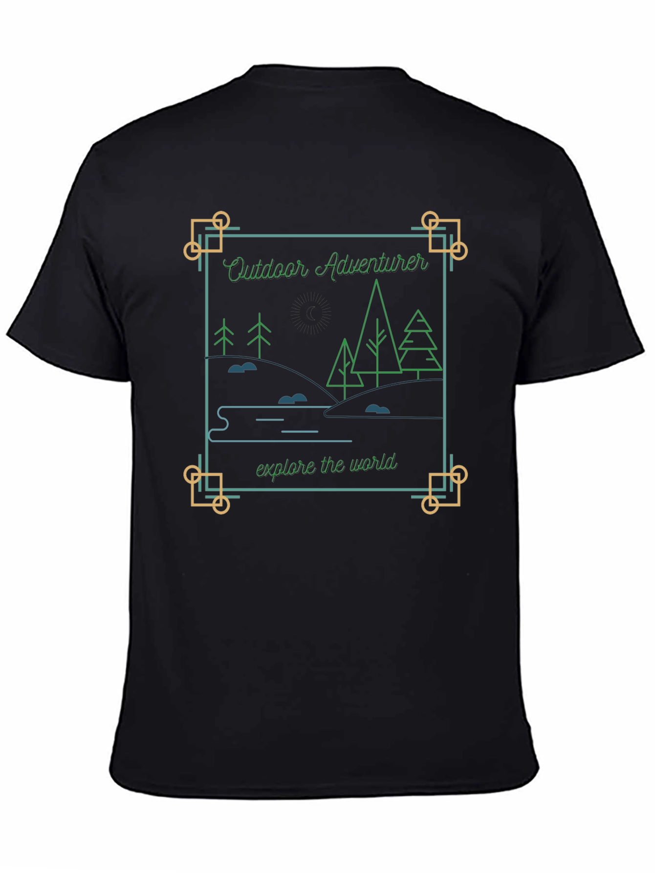 Black Outdoor Adventurer Graphic Tee - Explore The World view 4