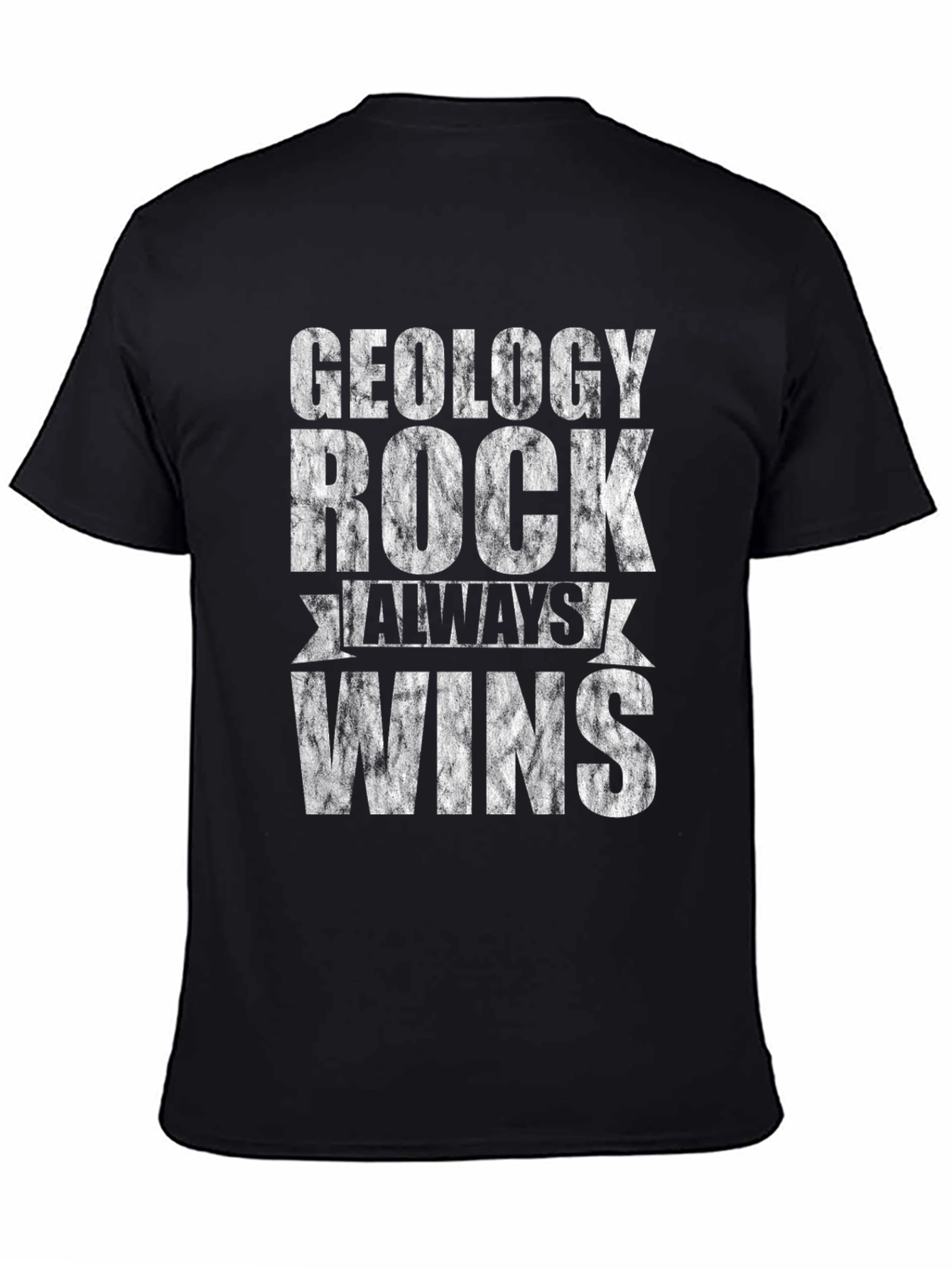 Black Geology Rock Always Wins Black Graphic Tee view 4