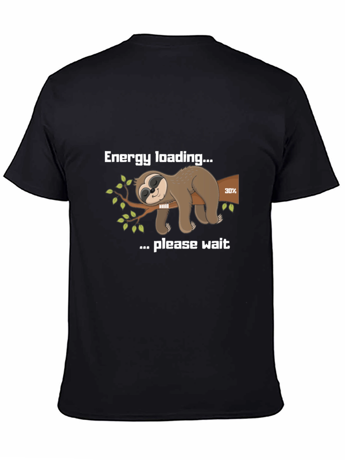 Black Energy Loading Sloth Graphic Tee view 4