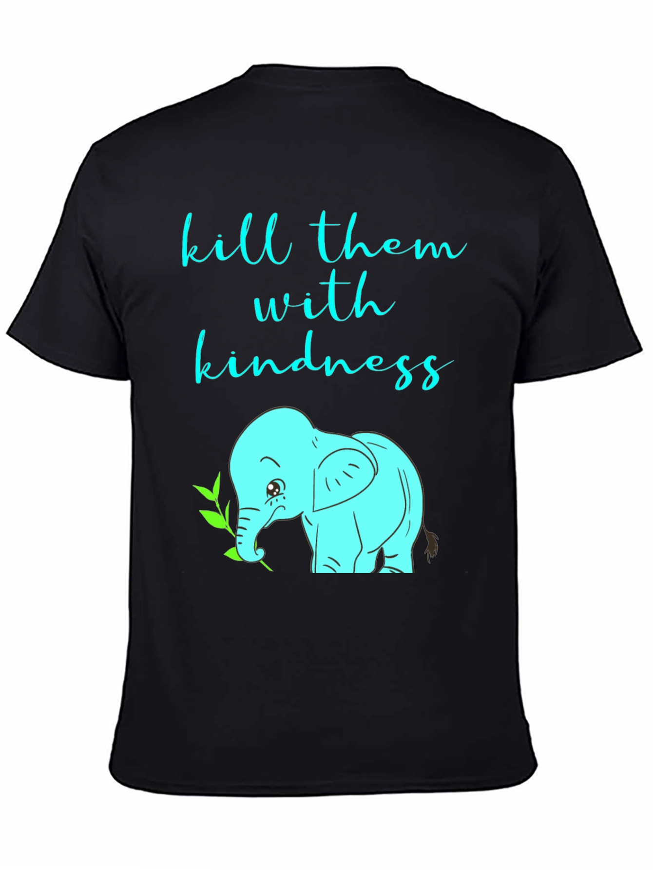 Black Kindness Elephant Graphic Tee - Unisex Soft Cotton T-Shirt view 4