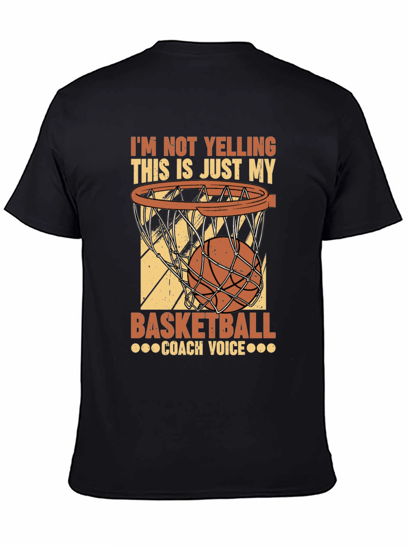 Black Basketball Coach Voice T-Shirt view 4