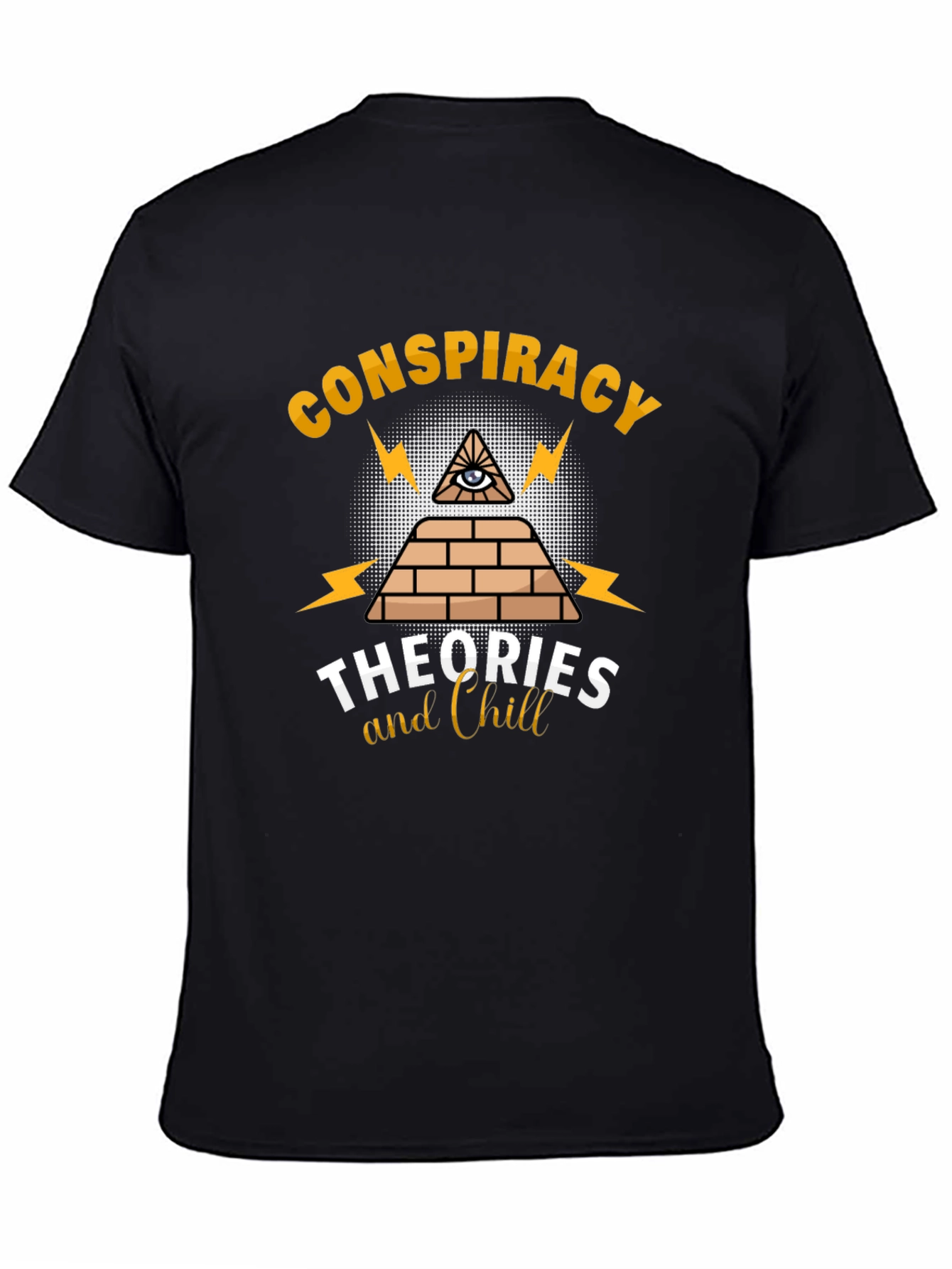 Black Conspiracy Theories & Chill Graphic T-Shirt view 4