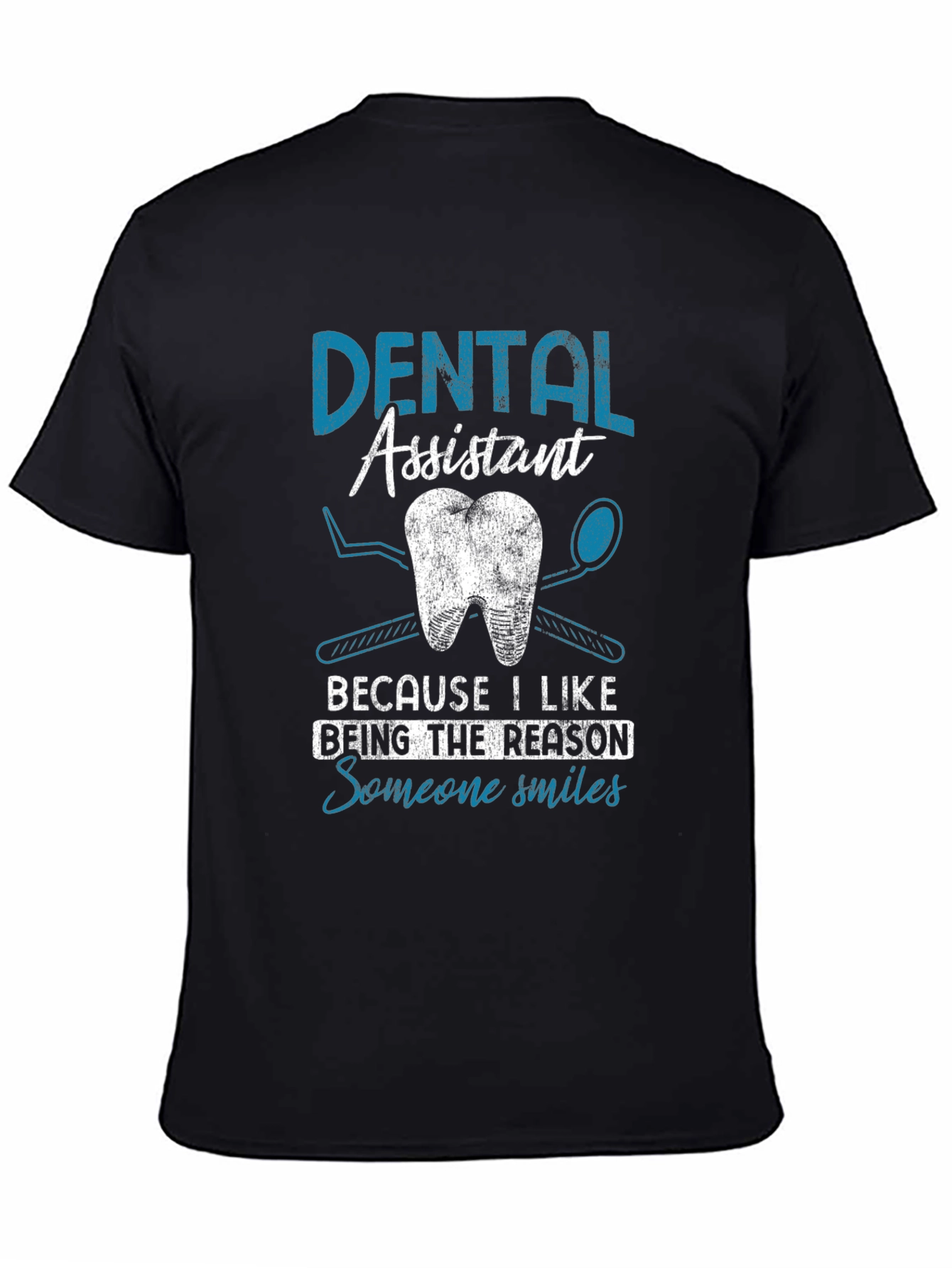 Black Dental Assistant Smile T-Shirt view 4