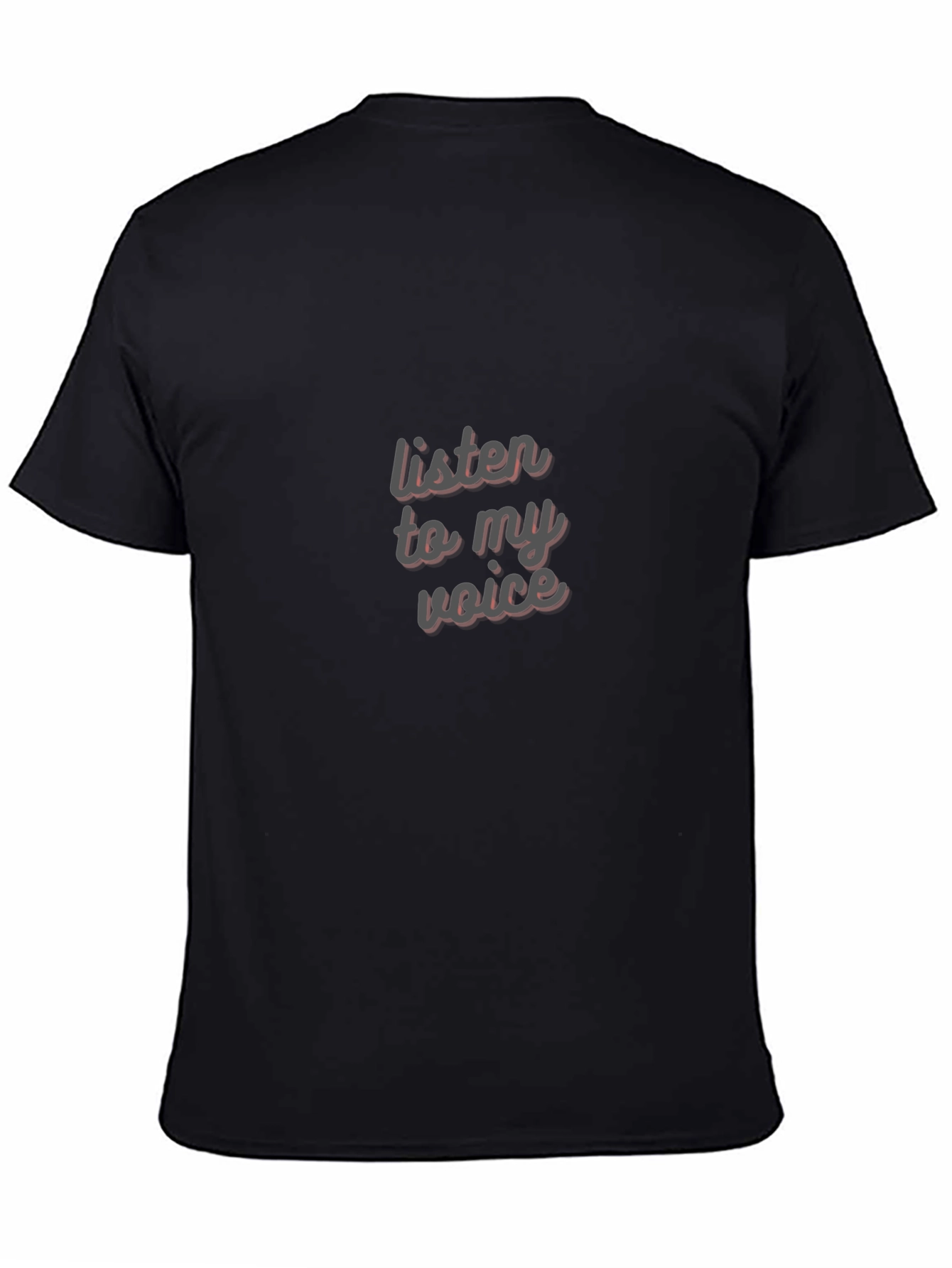 Black Listen to My Voice Graphic Tee - Black view 4