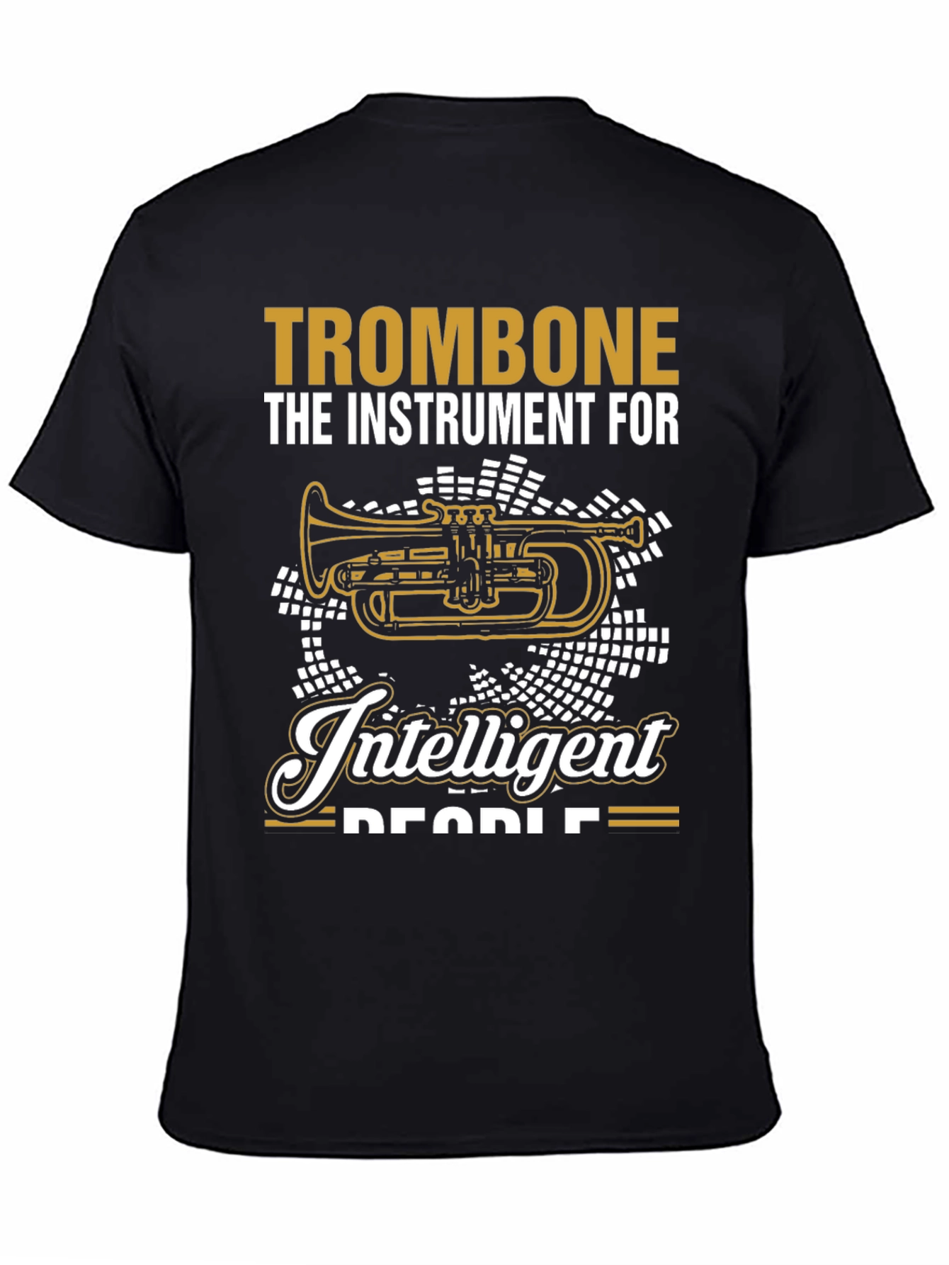 Black Trombone for Intelligent People T-Shirt view 4