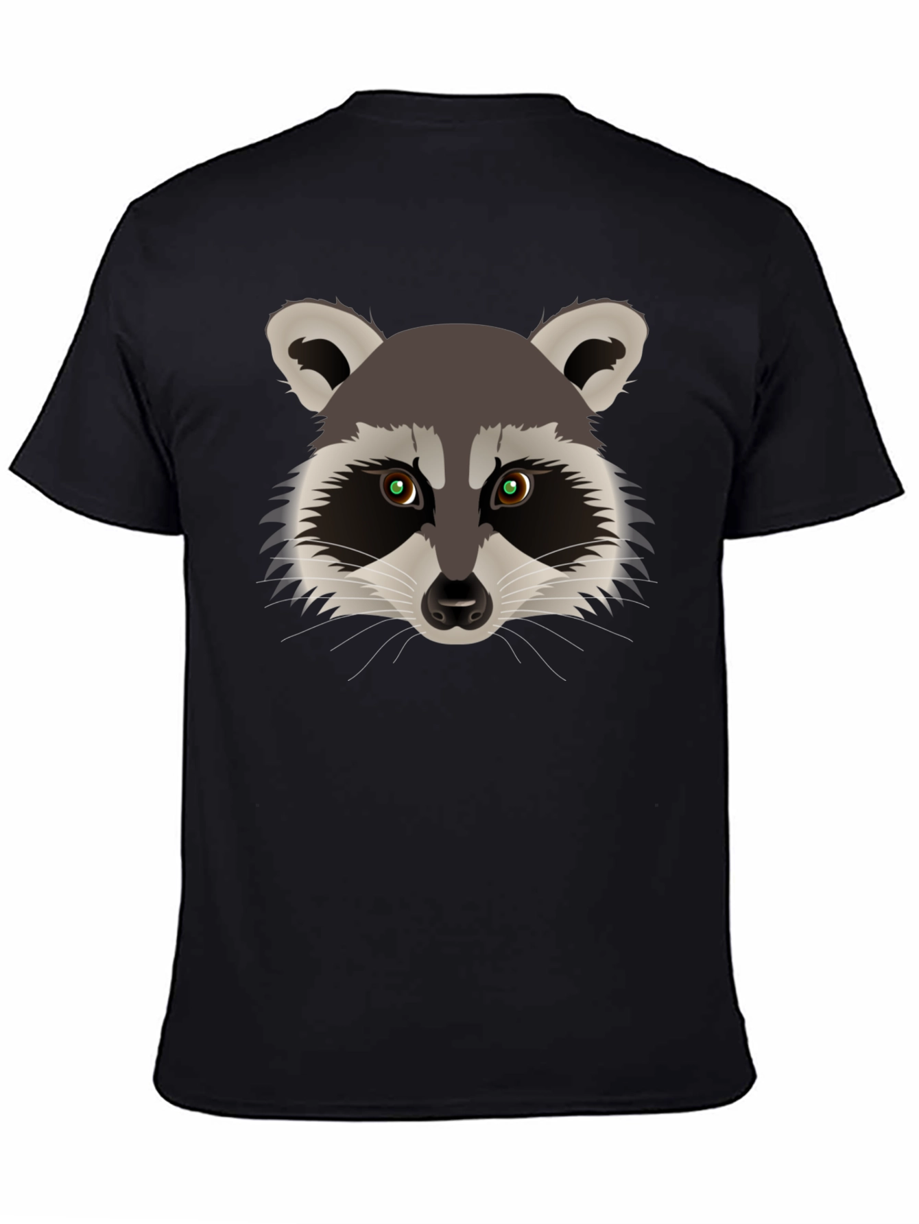 Black Raccoon Graphic Tee -  Unisex Black Cotton T-Shirt view 4