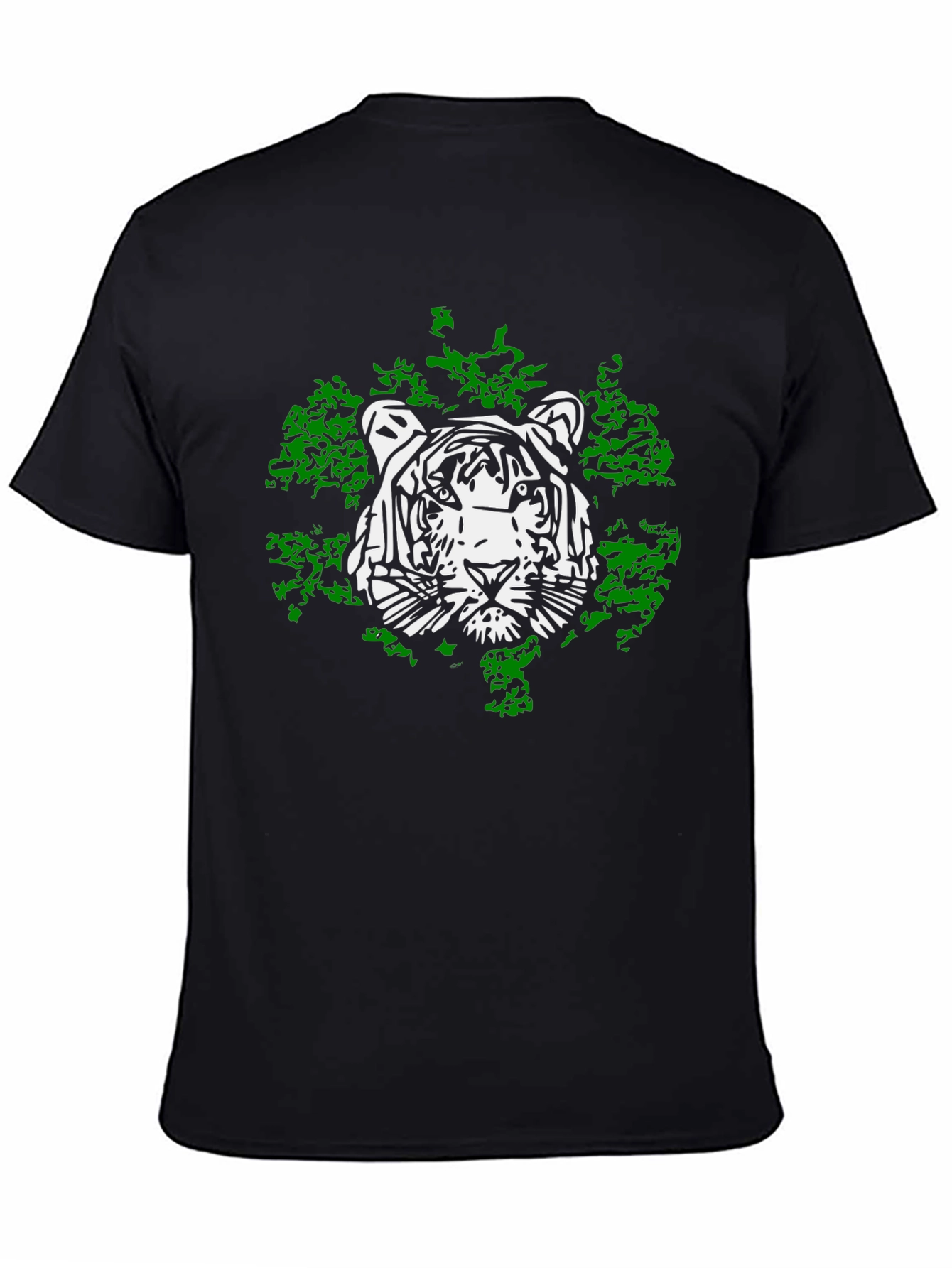 Black Tiger Graphic Tee - Cool Black Cotton T-Shirt view 4