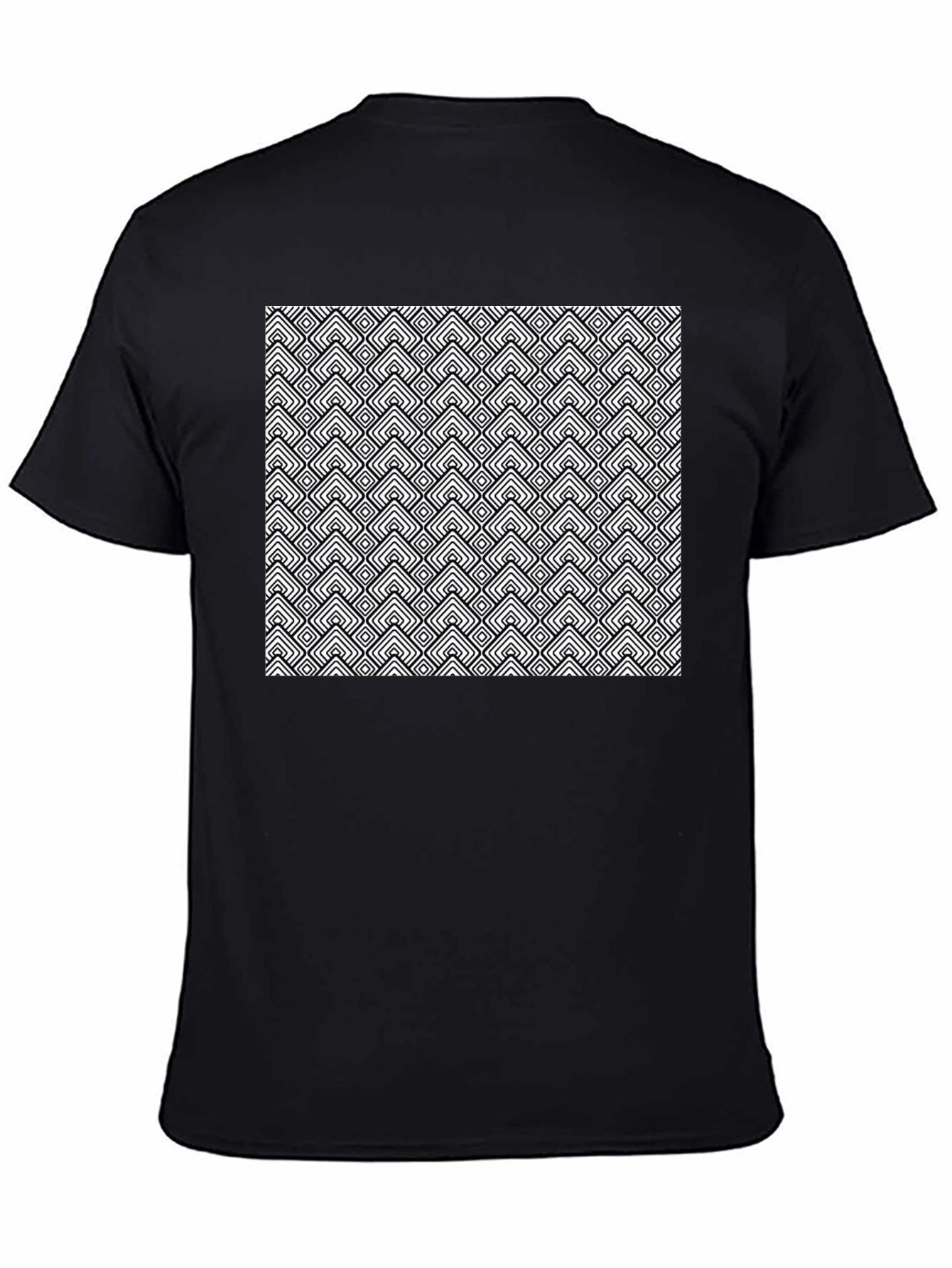 Black Geometric Pattern Tee - Black view 4
