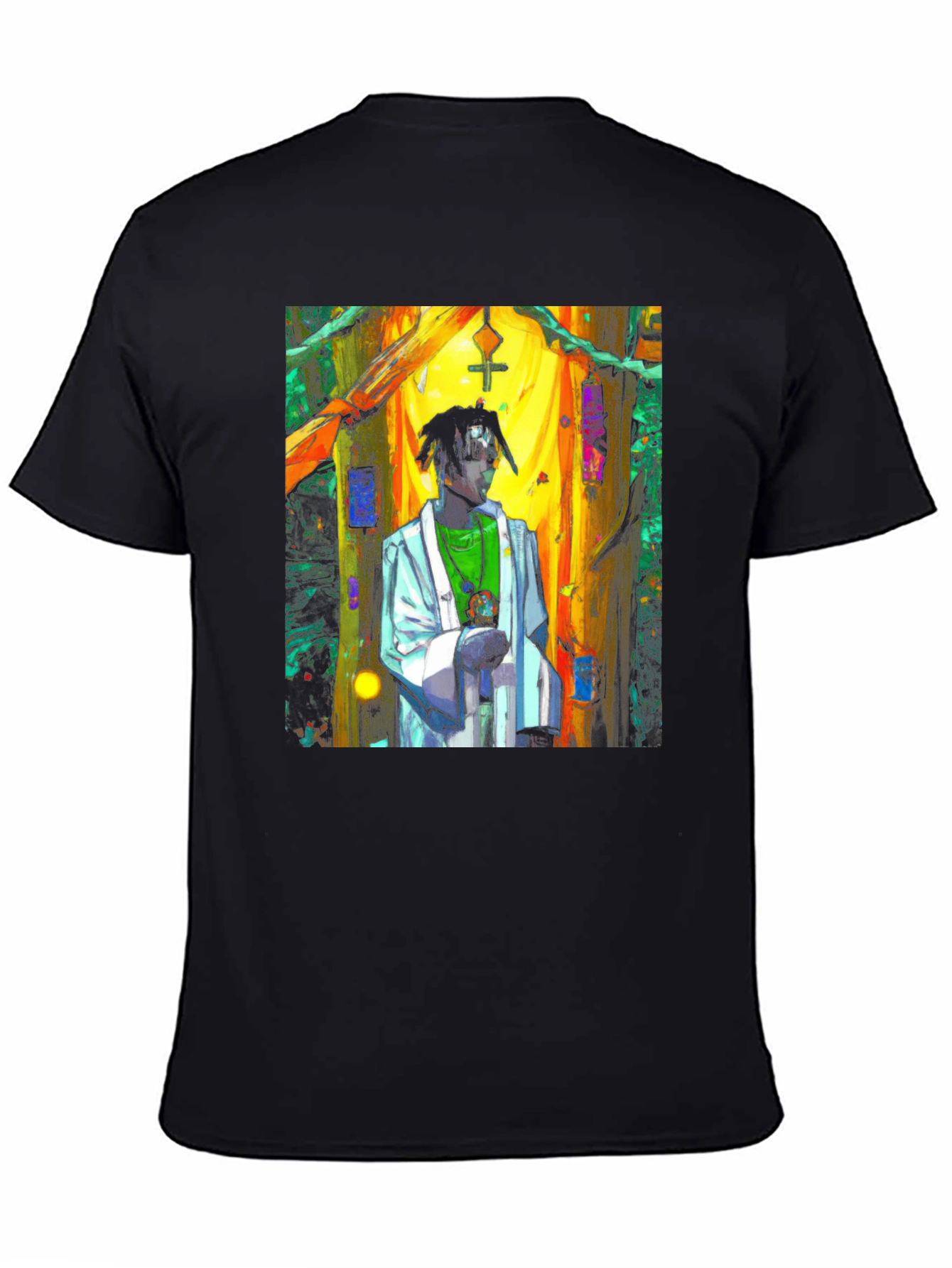 Black Abstract Priest Black T-Shirt Unique Art view 4