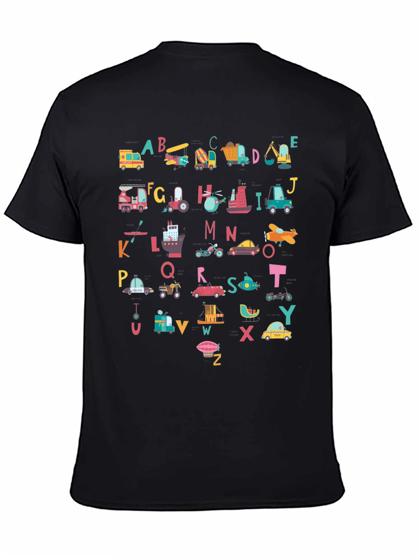 Alphabet Vehicles T-Shirt - Fun Kids Design - 4