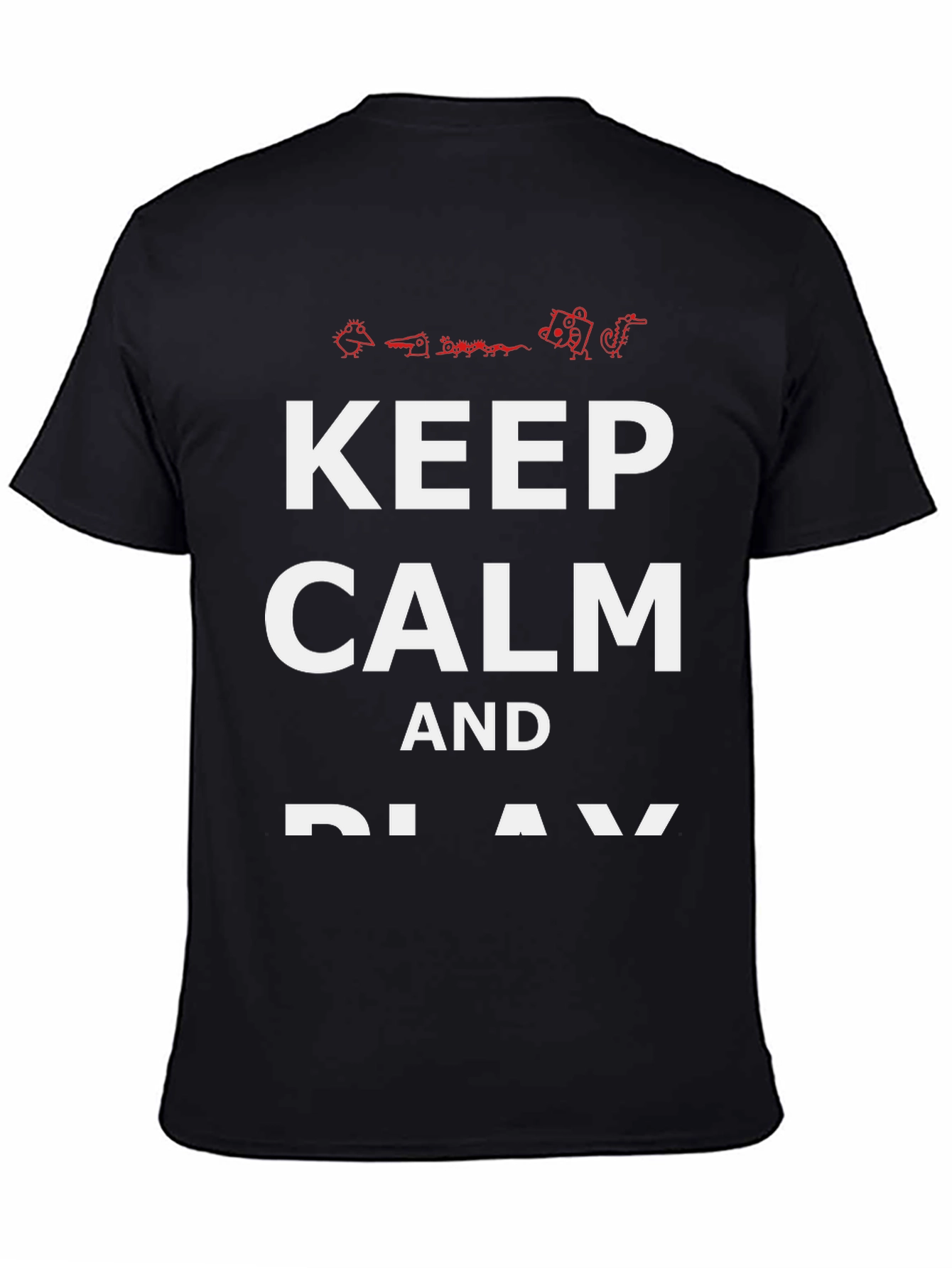 Black Keep Calm and Play T-Shirt - Black Cotton Tee view 4