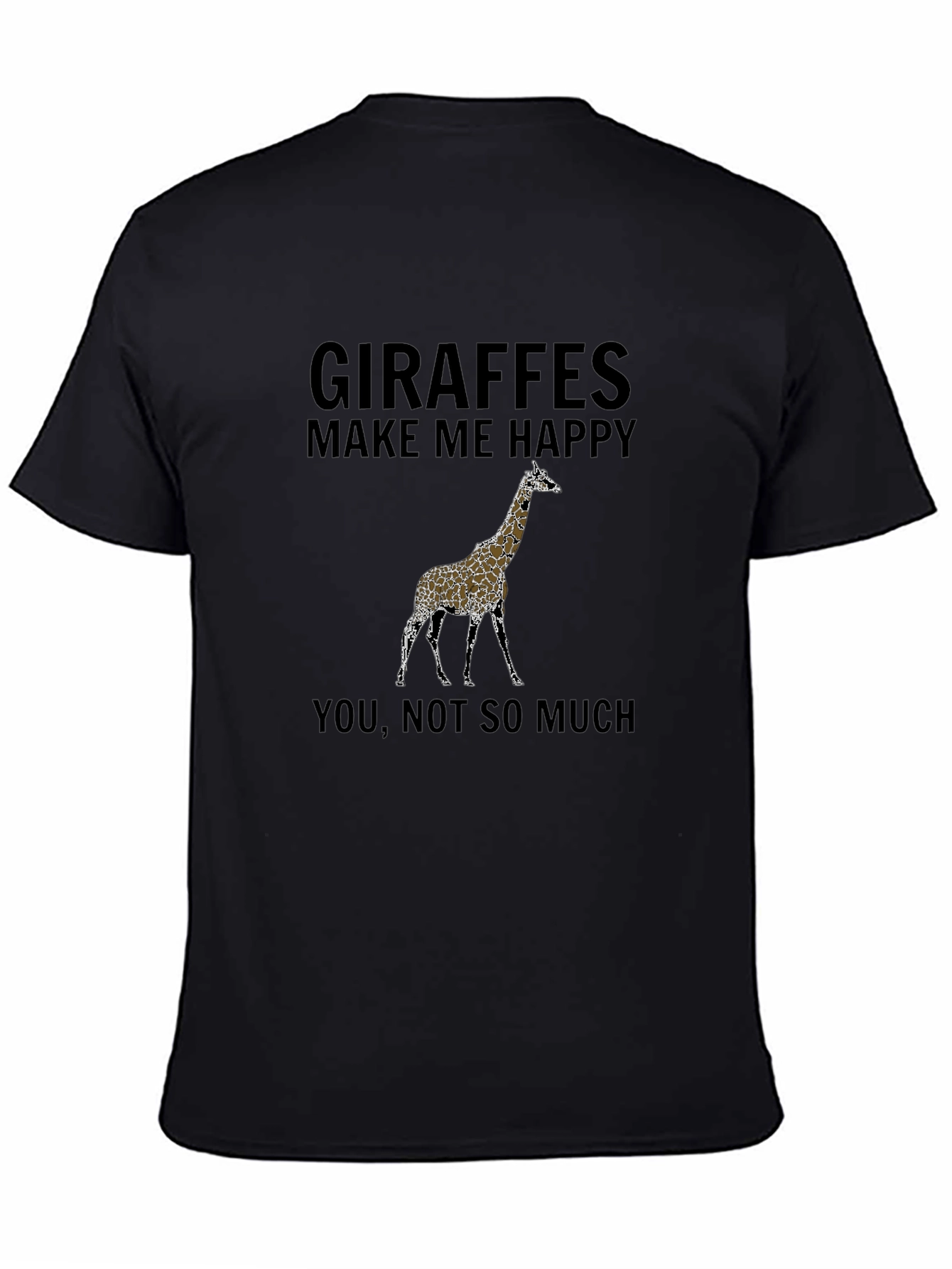 Black Giraffe Graphic Tee - Funny Novelty Shirt view 4