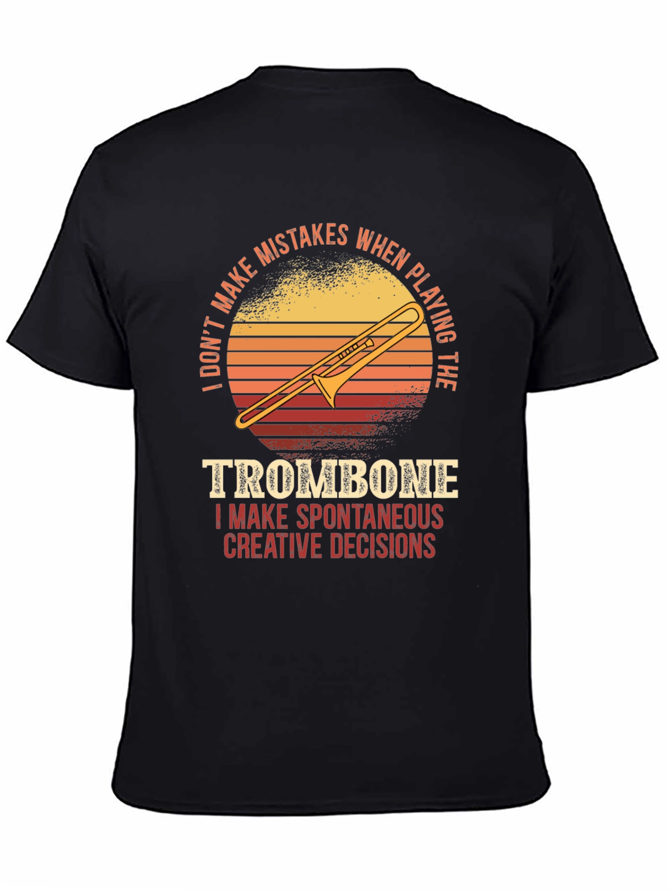 Black Trombone Player Graphic Tee - Spontaneous Creative Decisions view 4