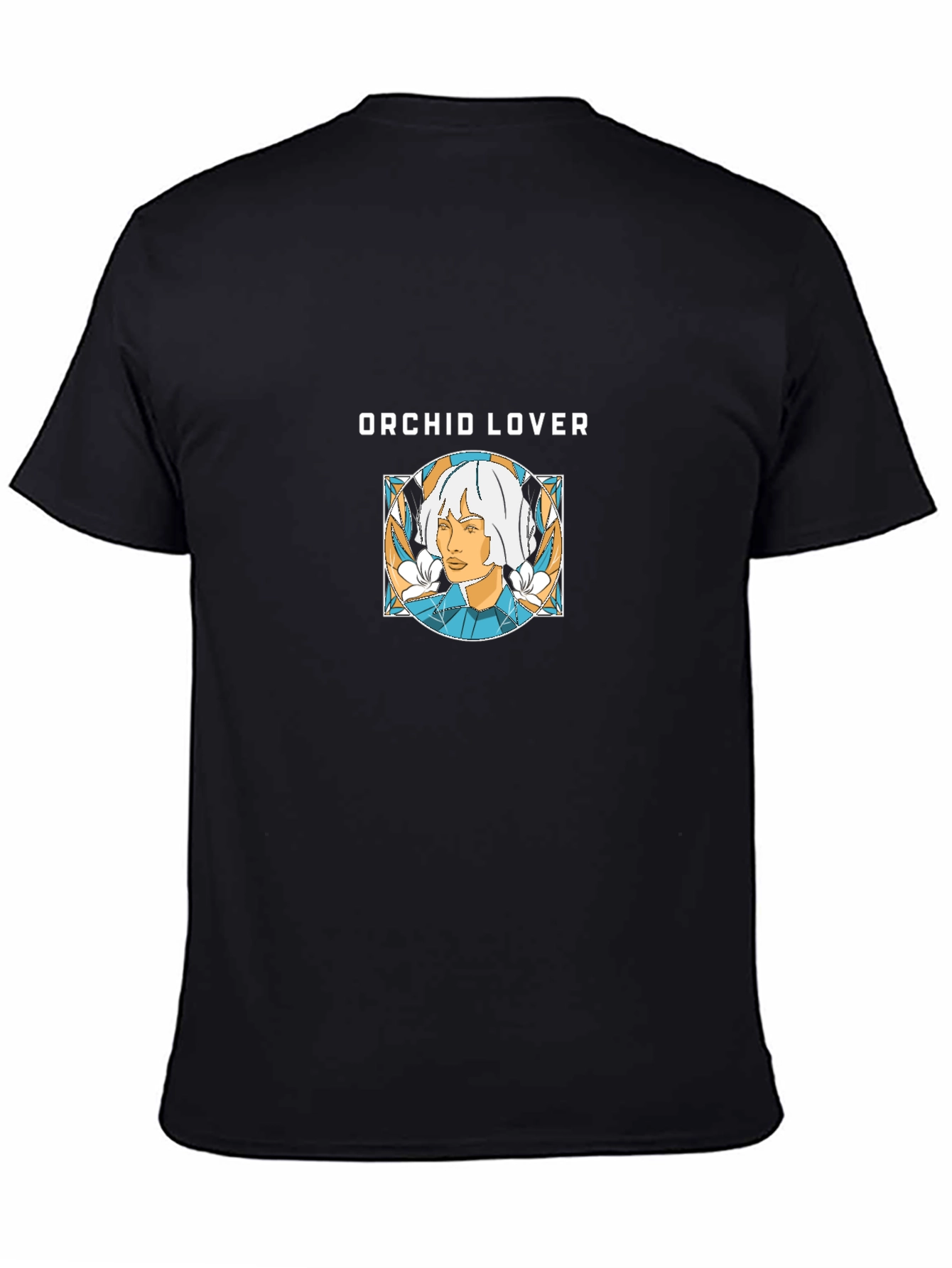Black Orchid Lover Graphic Print T-Shirt - Black view 4