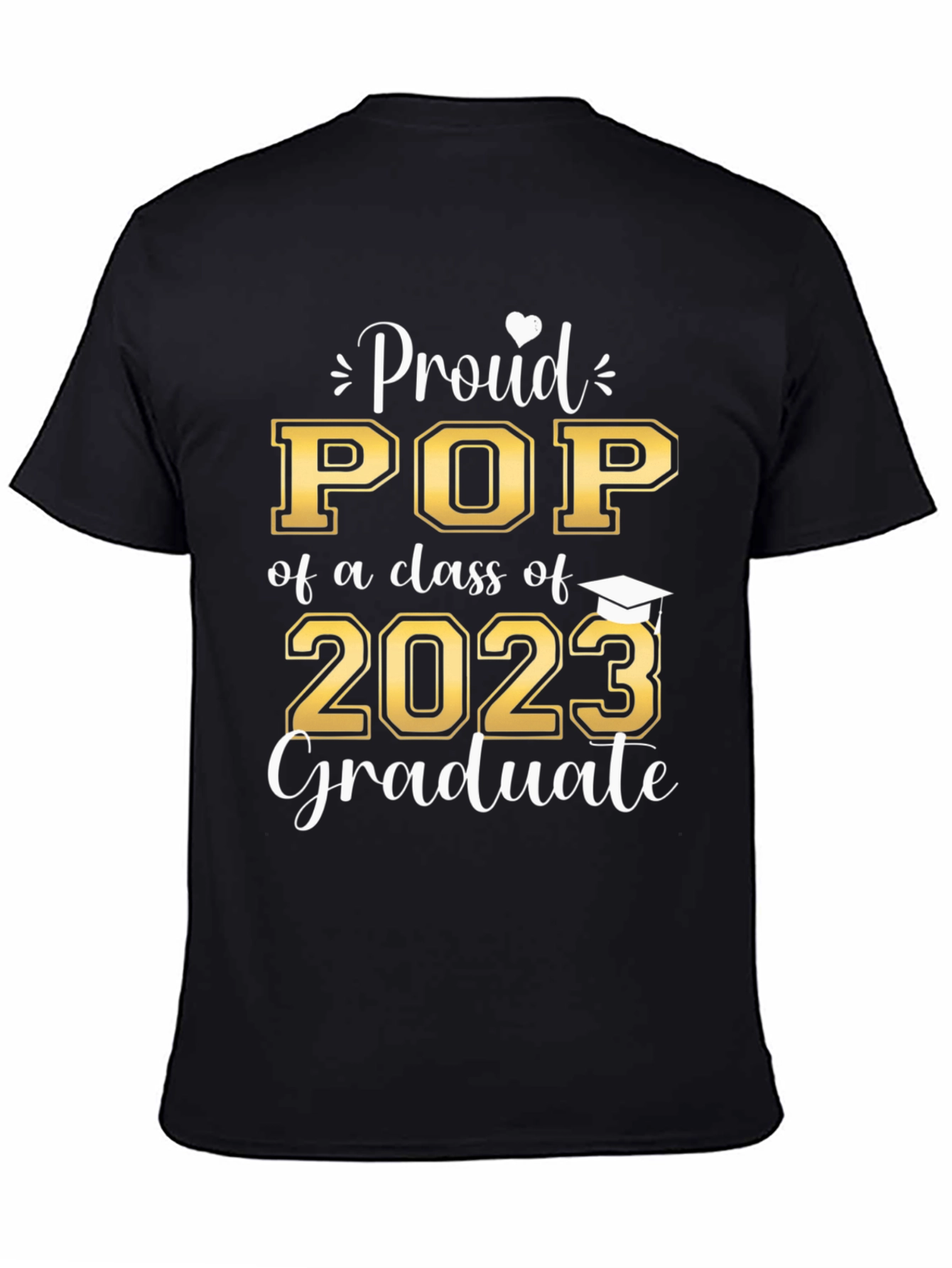 Black Proud Pop of a Class of 2023 Graduate T-Shirt view 4