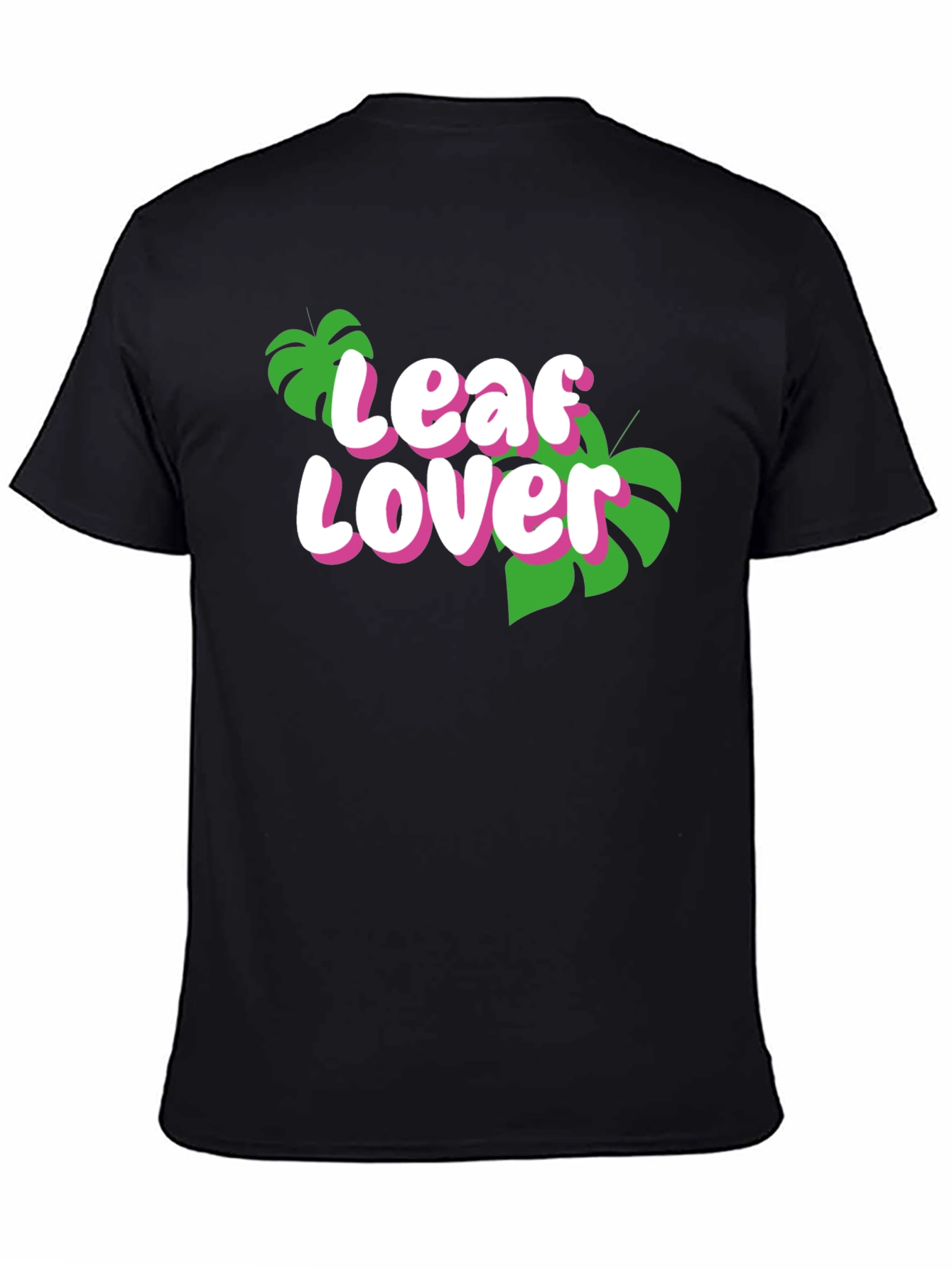 Black Leaf Lover Graphic T-Shirt - Nature Enthusiast Tee view 4