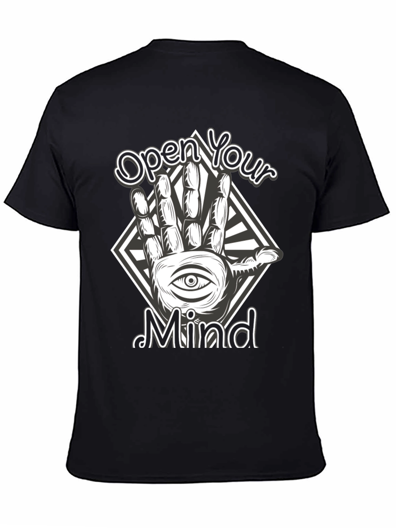Black Open Your Mind Graphic Tee - Black T-Shirt view 4