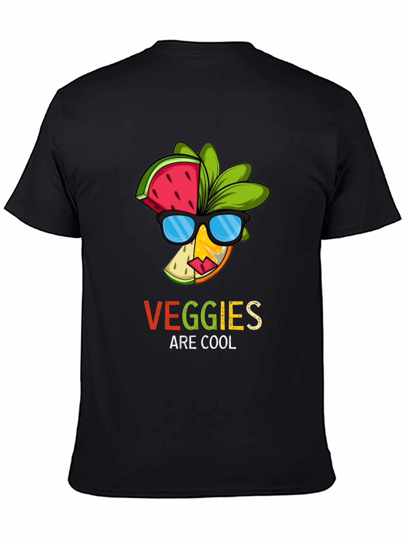 Black Cool Veggies T-Shirt view 4