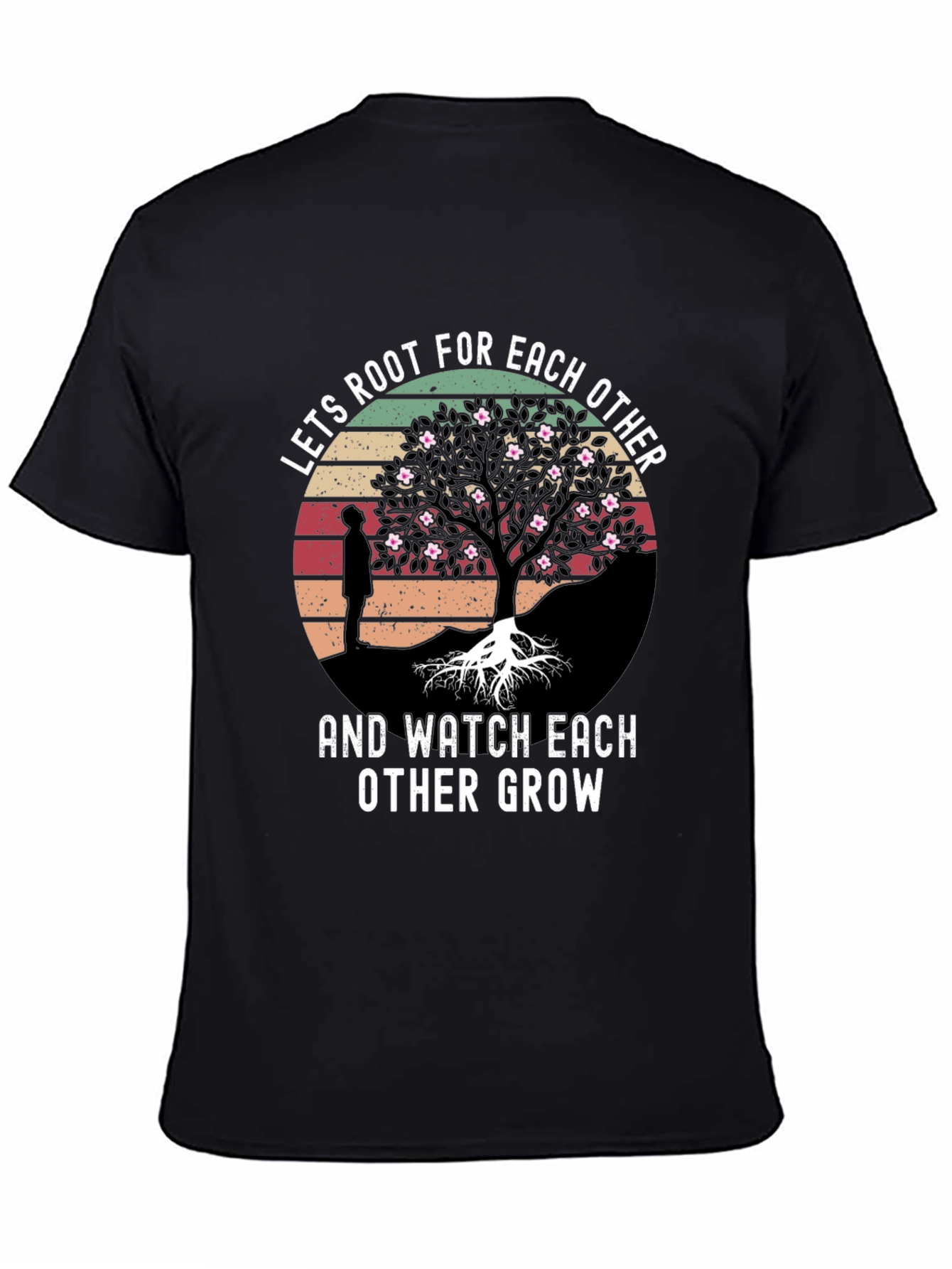 Black Lets Root For Each Other Graphic Tee view 4