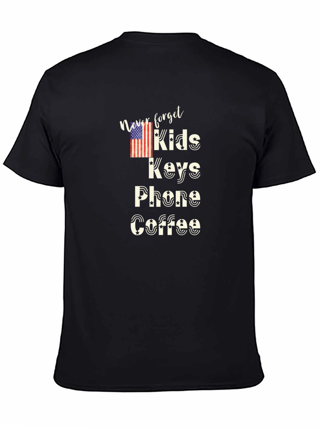 Black Never Forget Kids Keys Phone Coffee T-Shirt view 4