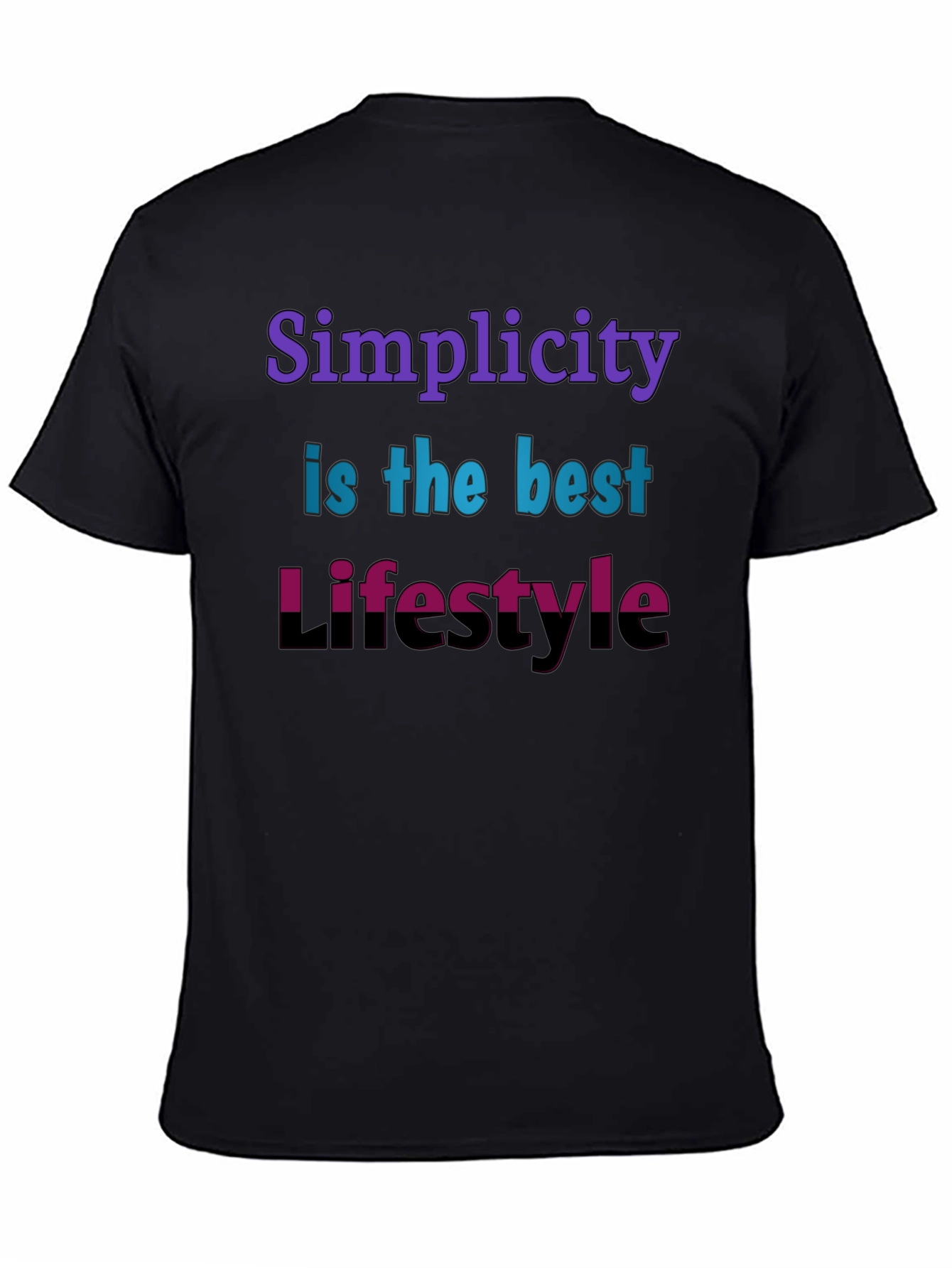 Simplicity Lifestyle Graphic Tee - Black Casual T-Shirt - 4
