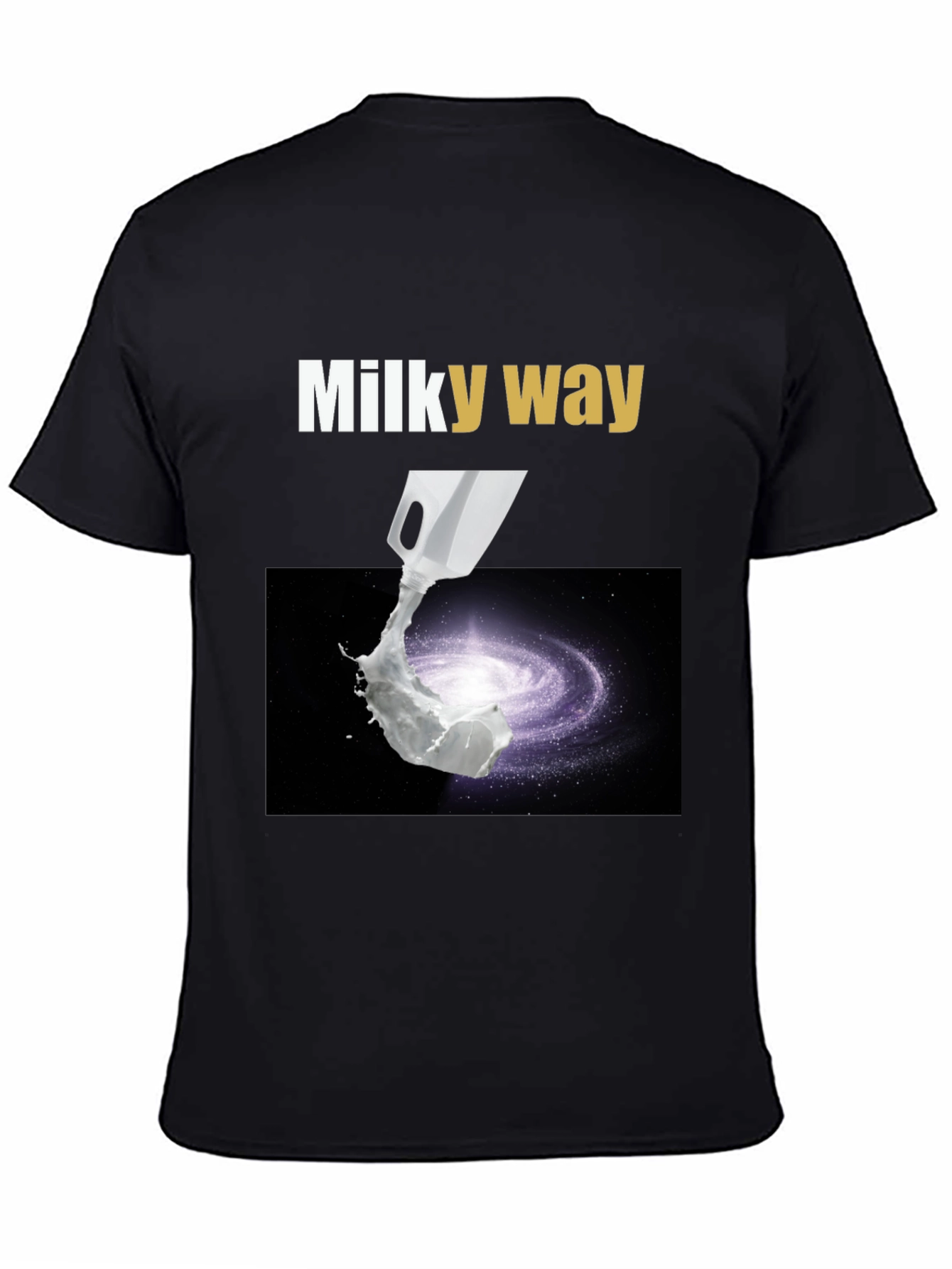 Black Milky Way Graphic T-Shirt - Space & Humor view 4