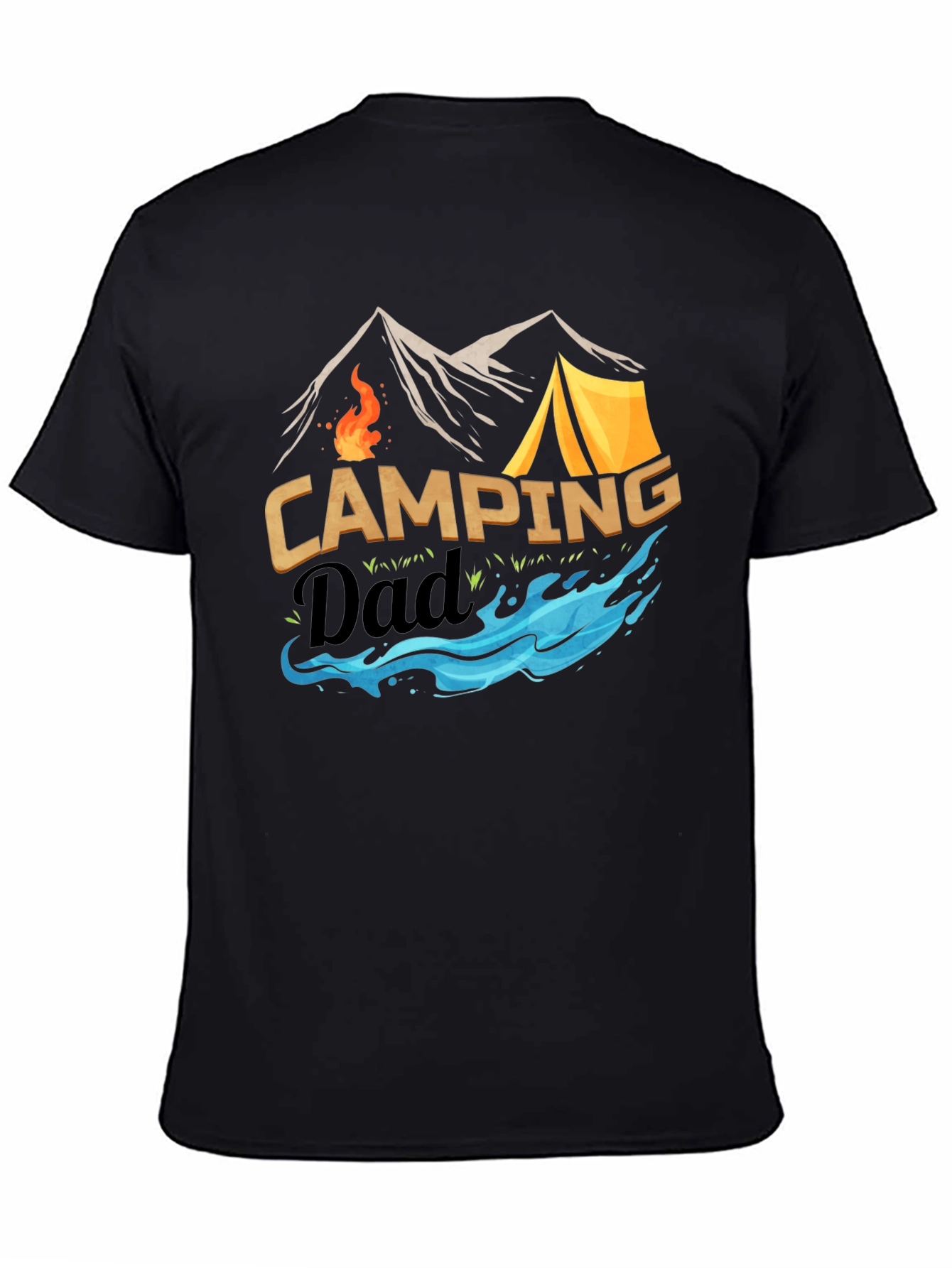 Black Camping Dad T-Shirt: Adventure Awaits! view 4