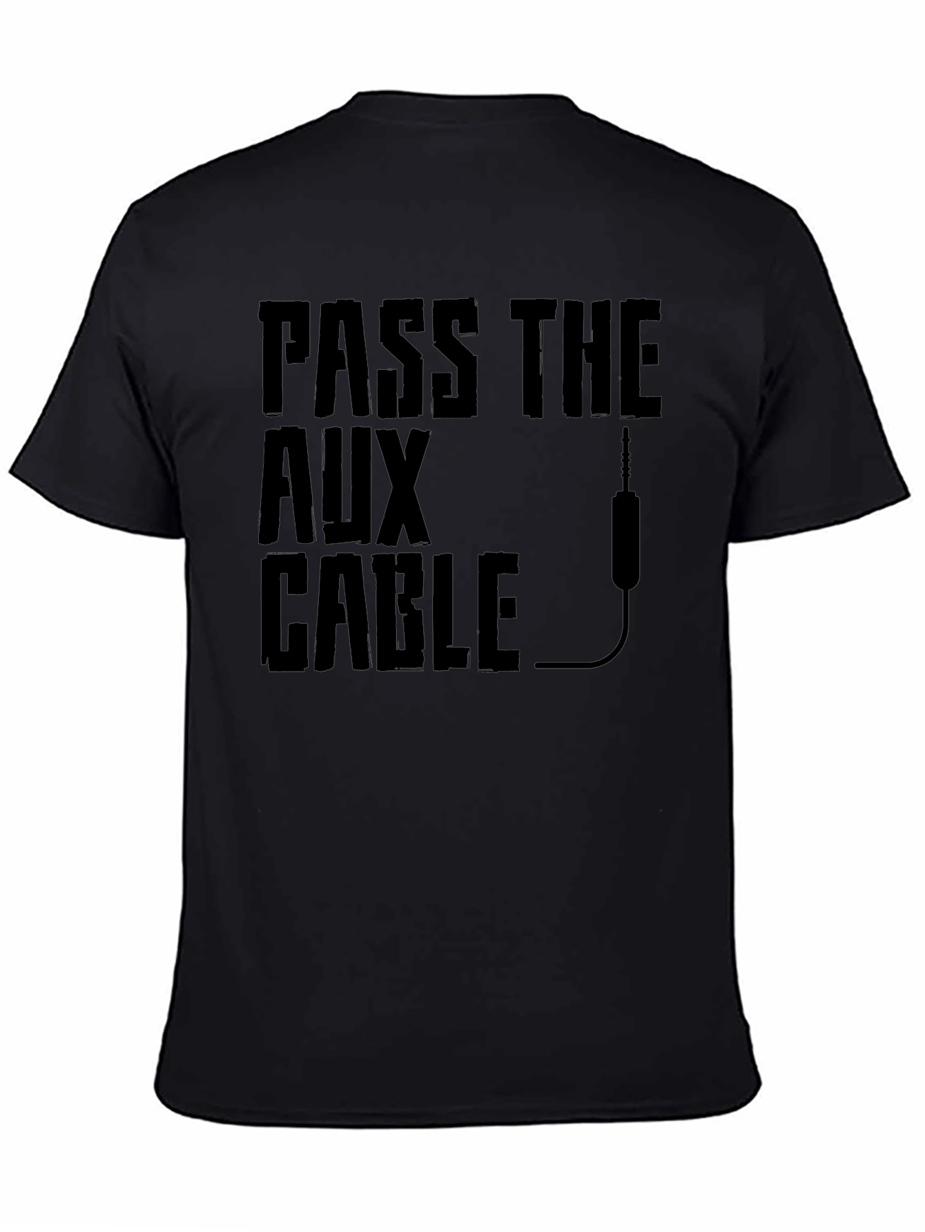 Black Pass the Aux Cable Graphic T-Shirt - Black view 4
