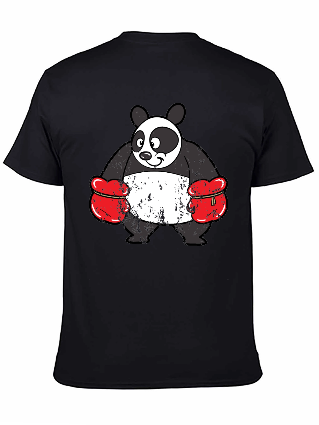 Black Panda Boxer Graphic Tee - Funny Novelty Shirt view 4