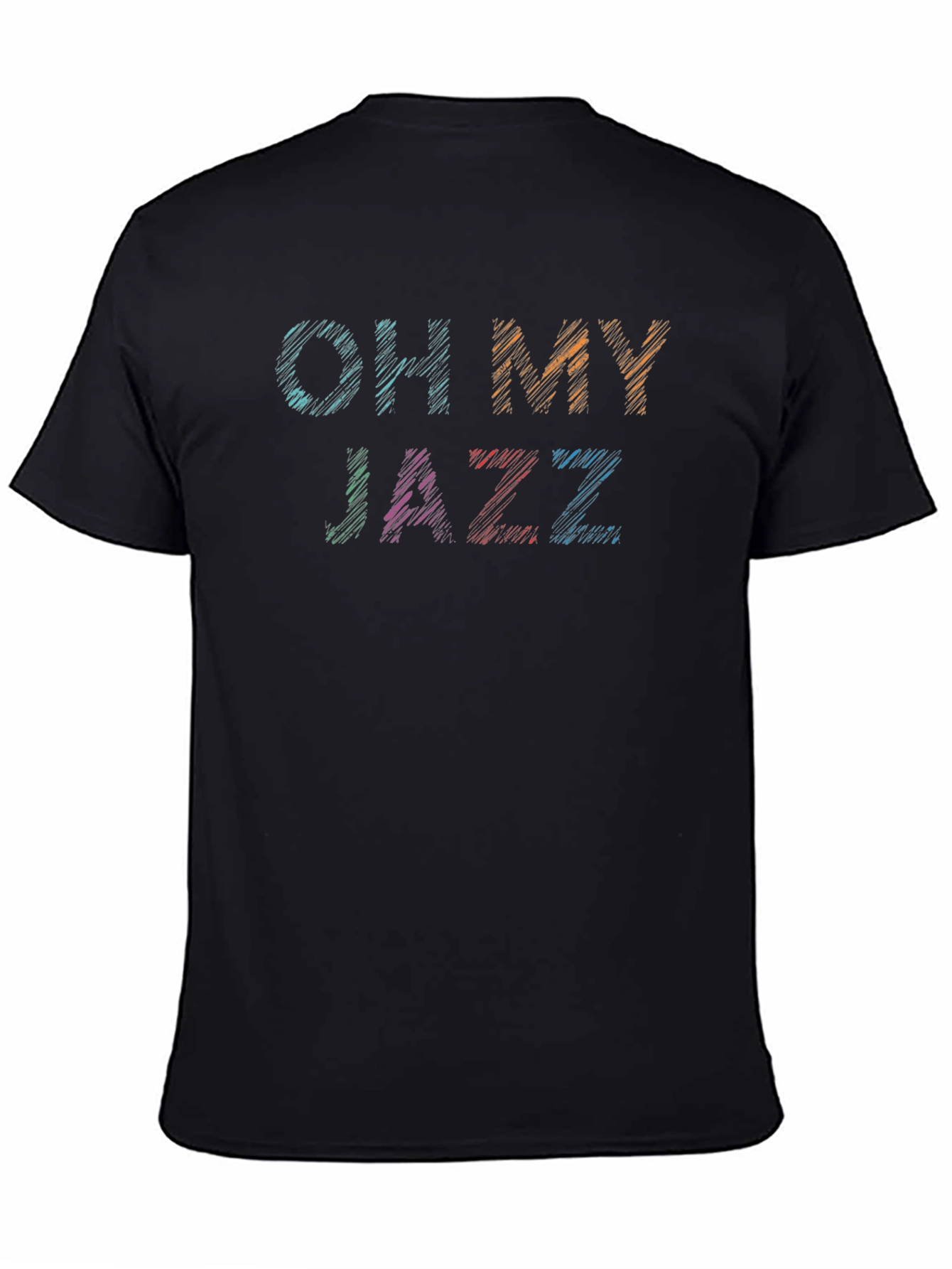 Black Oh My Jazz Graphic Tee - Black Cotton T-Shirt view 4