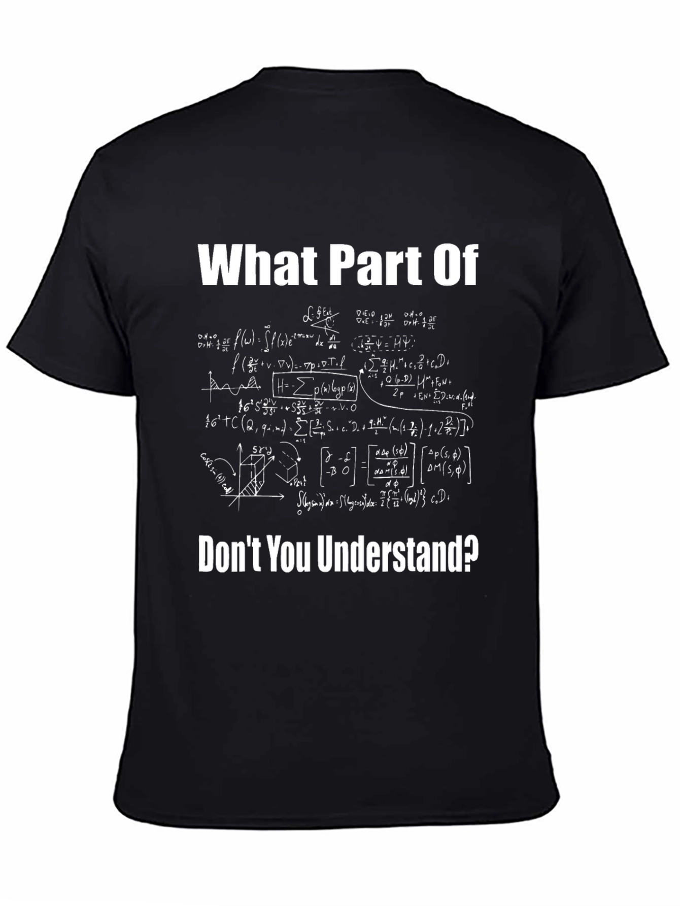 Black Math Equations Graphic T-Shirt - Funny Science Tee view 4