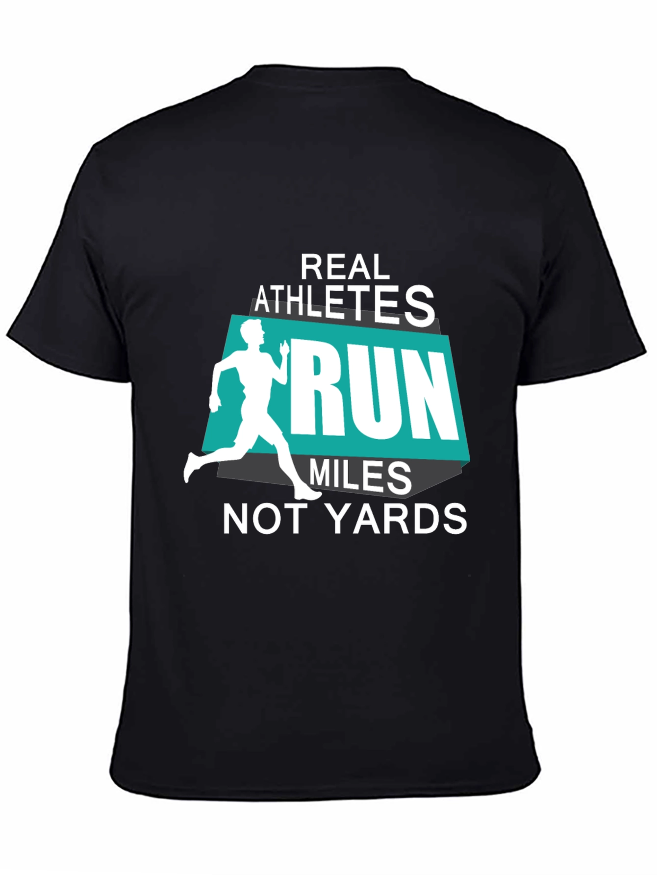 Black Real Athletes Run Miles T-Shirt view 4