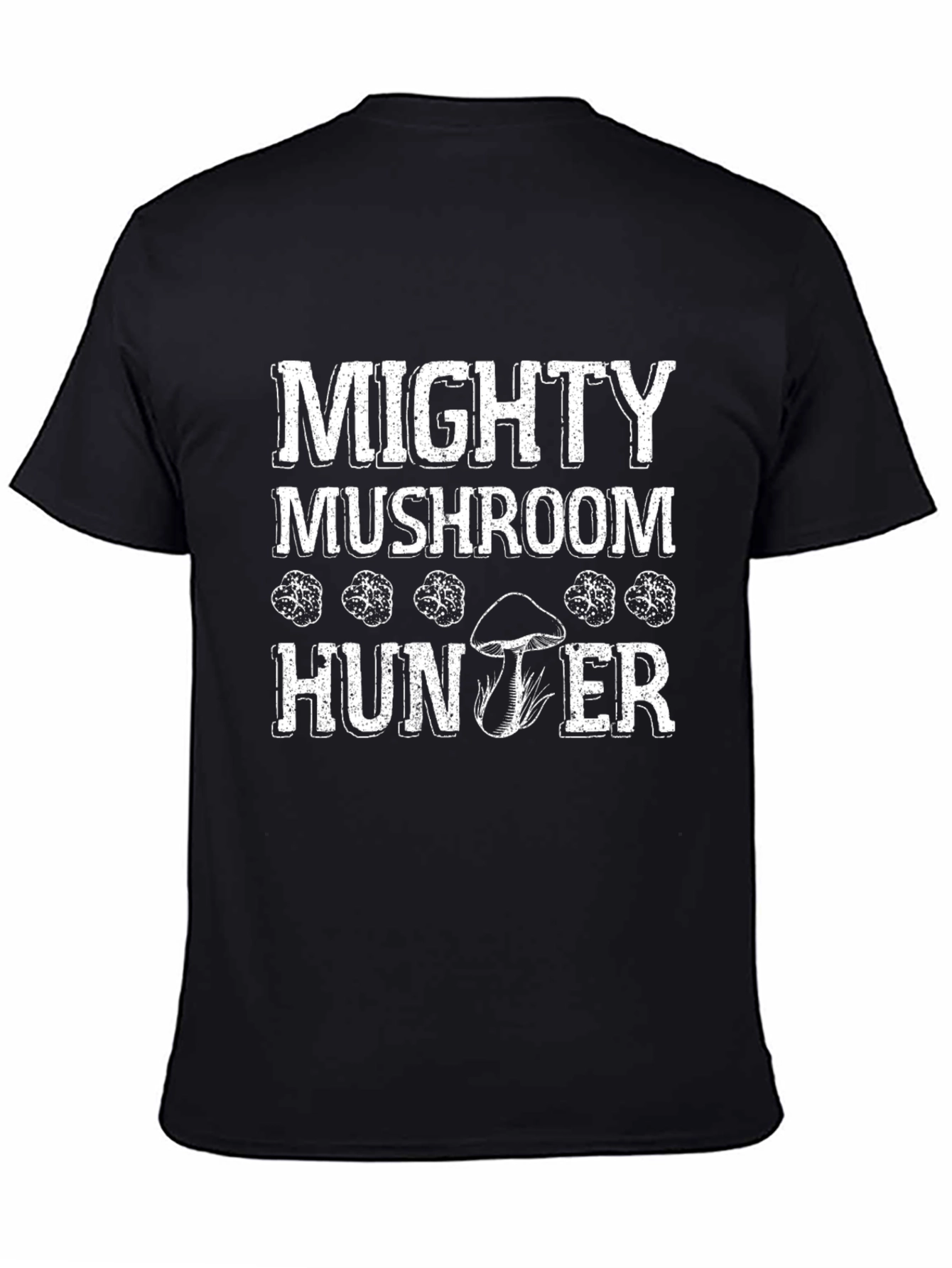 Black Mighty Mushroom Hunter Black T-Shirt view 4