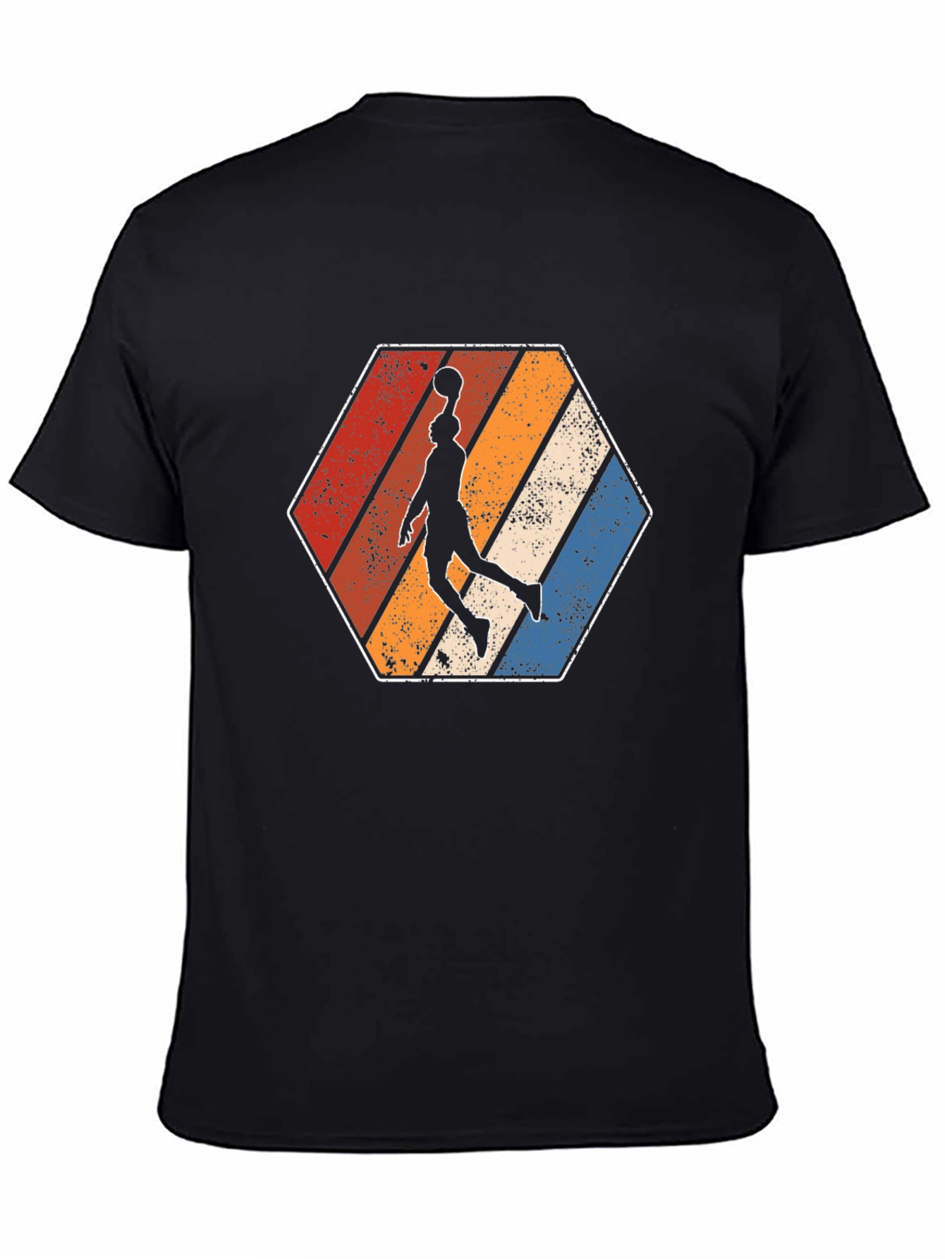 Black Retro Basketball Dunker Graphic T-Shirt view 4