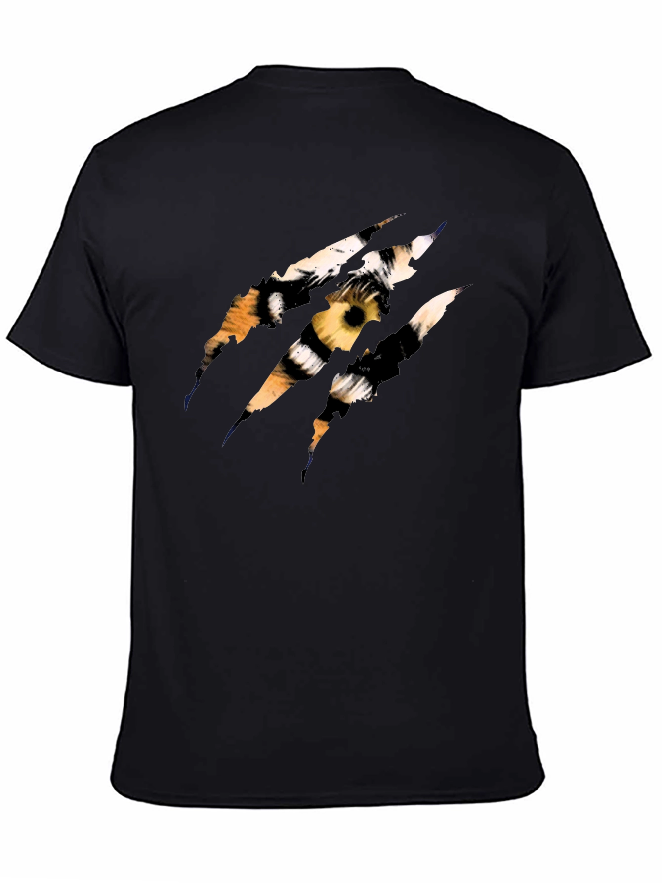 Black Tiger Claw Graphic Black T-Shirt view 4