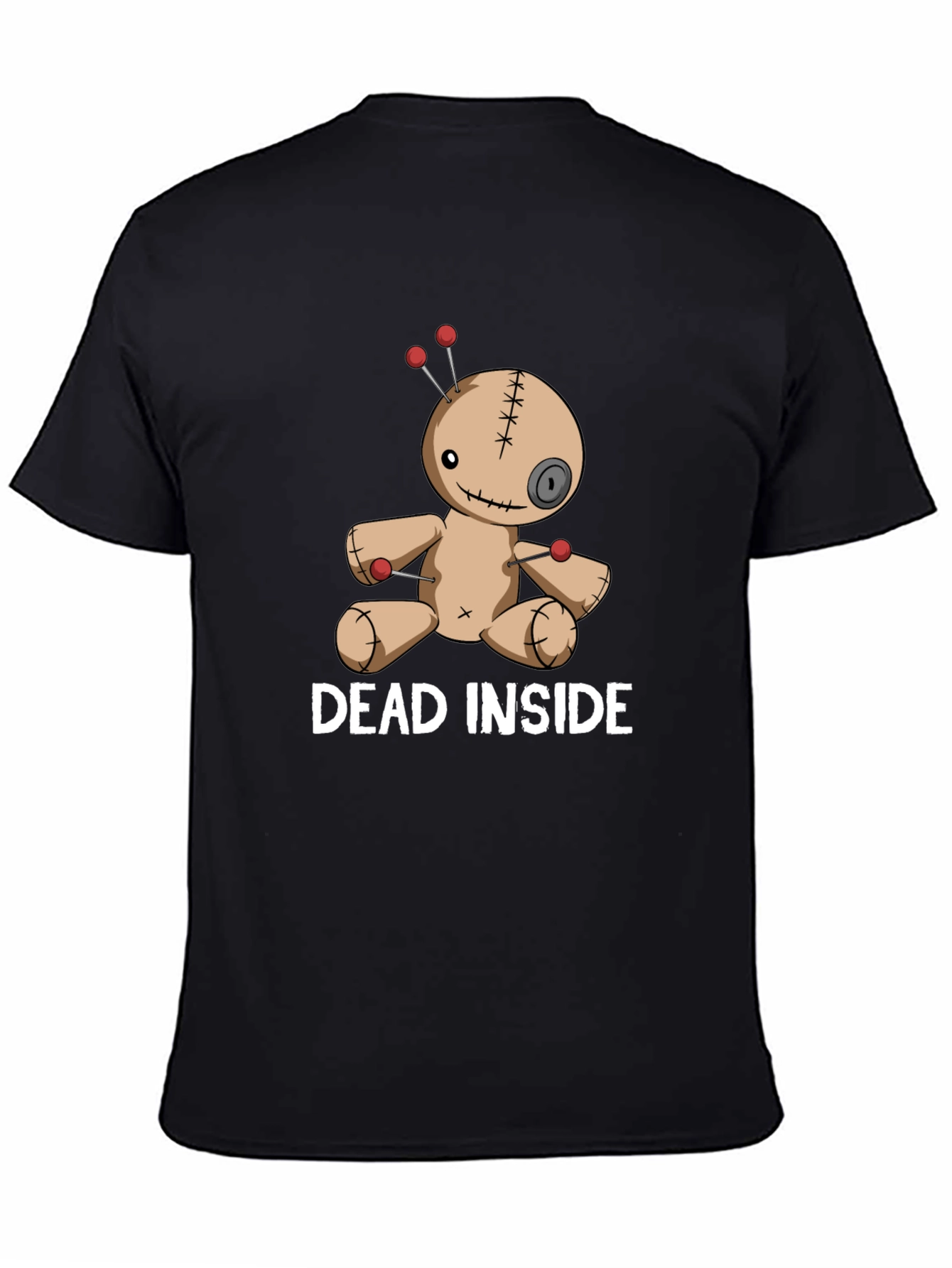 Black Dead Inside Voodoo Doll T-Shirt - Gothic Graphic Tee view 4